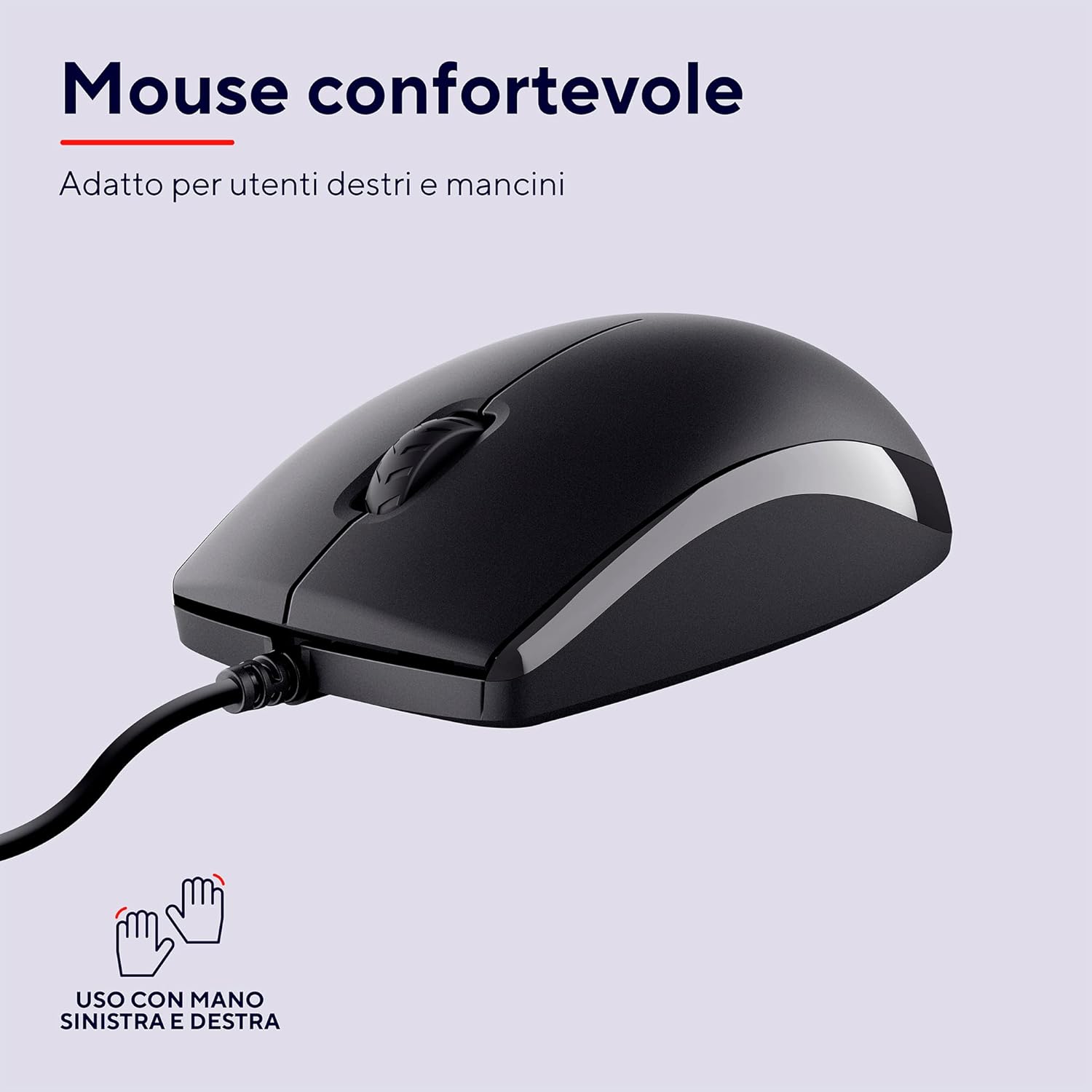 Detalle de Trust Taro Set Tastiera e Mouse USB Cablati con Layout Italiano QWERTY