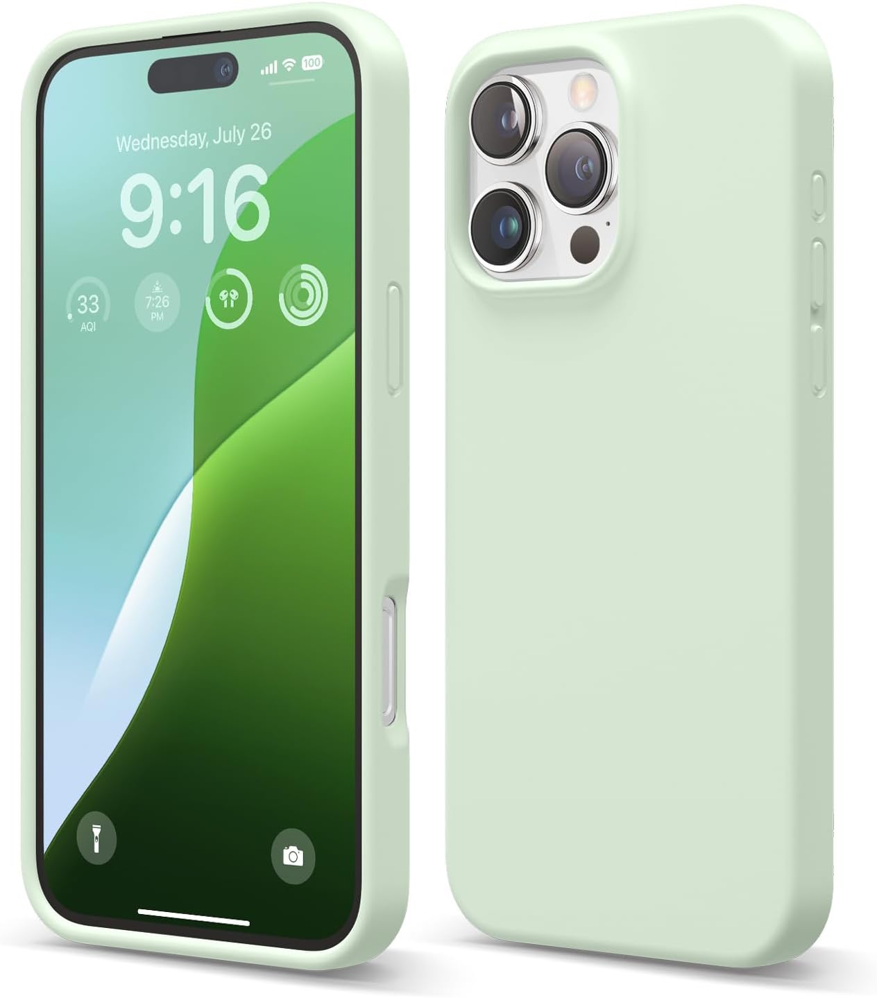 Detalle de elago Liquid Silicone Case for iPhone 16 Pro Max (Soft Mint) – Full Protection, Slim Grip