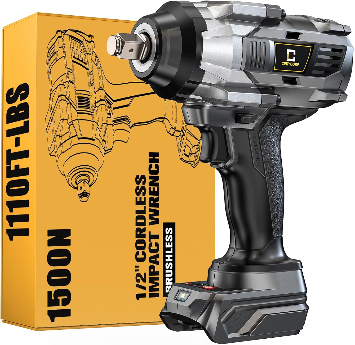Detalle de 1/2" Cordless Impact Wrench 1000ft-lbs