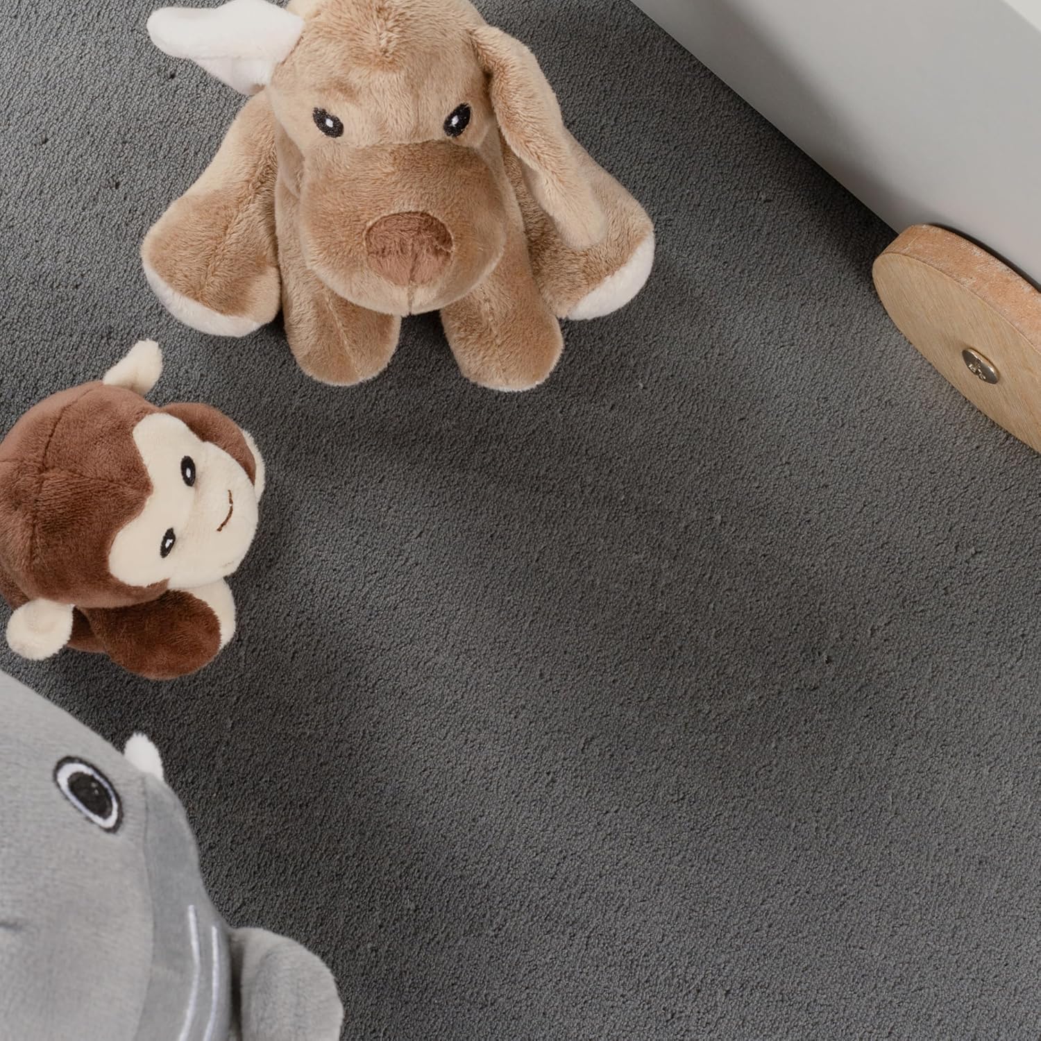 Thumbnail 2 de Paco Home Kinderzimmer Teppich rund 200 cm Anthrazit – 20 mm Flor, rutschfest für Baby & Krabbeldecke