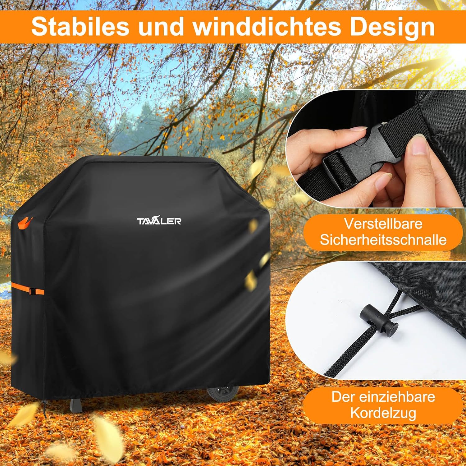 Detalle 1 de Tavaler Grillabdeckung 120x60x120 cm Wetterfest