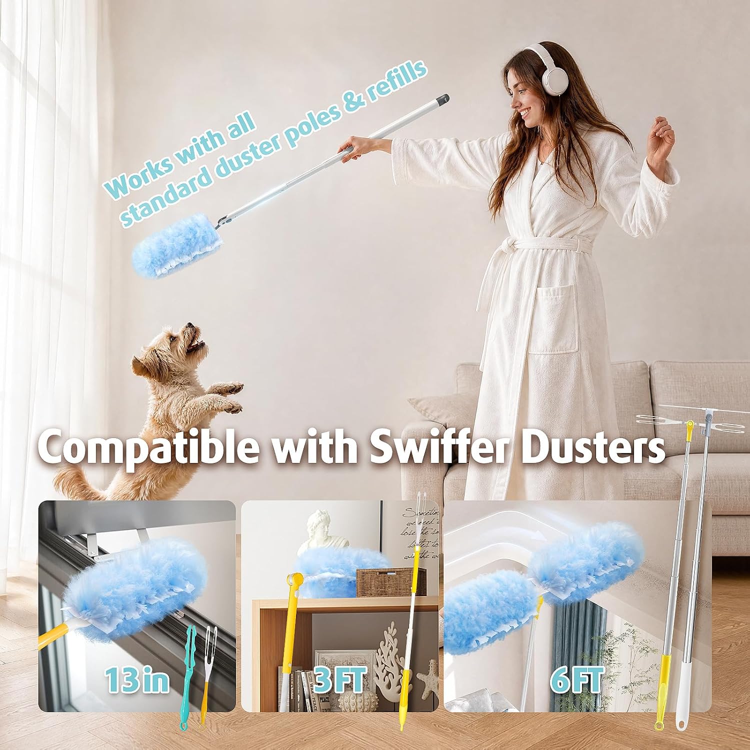 Detalle de 30 Count Heavy Duty Duster Refills with 3 ft Extendable Handle Starter Kit