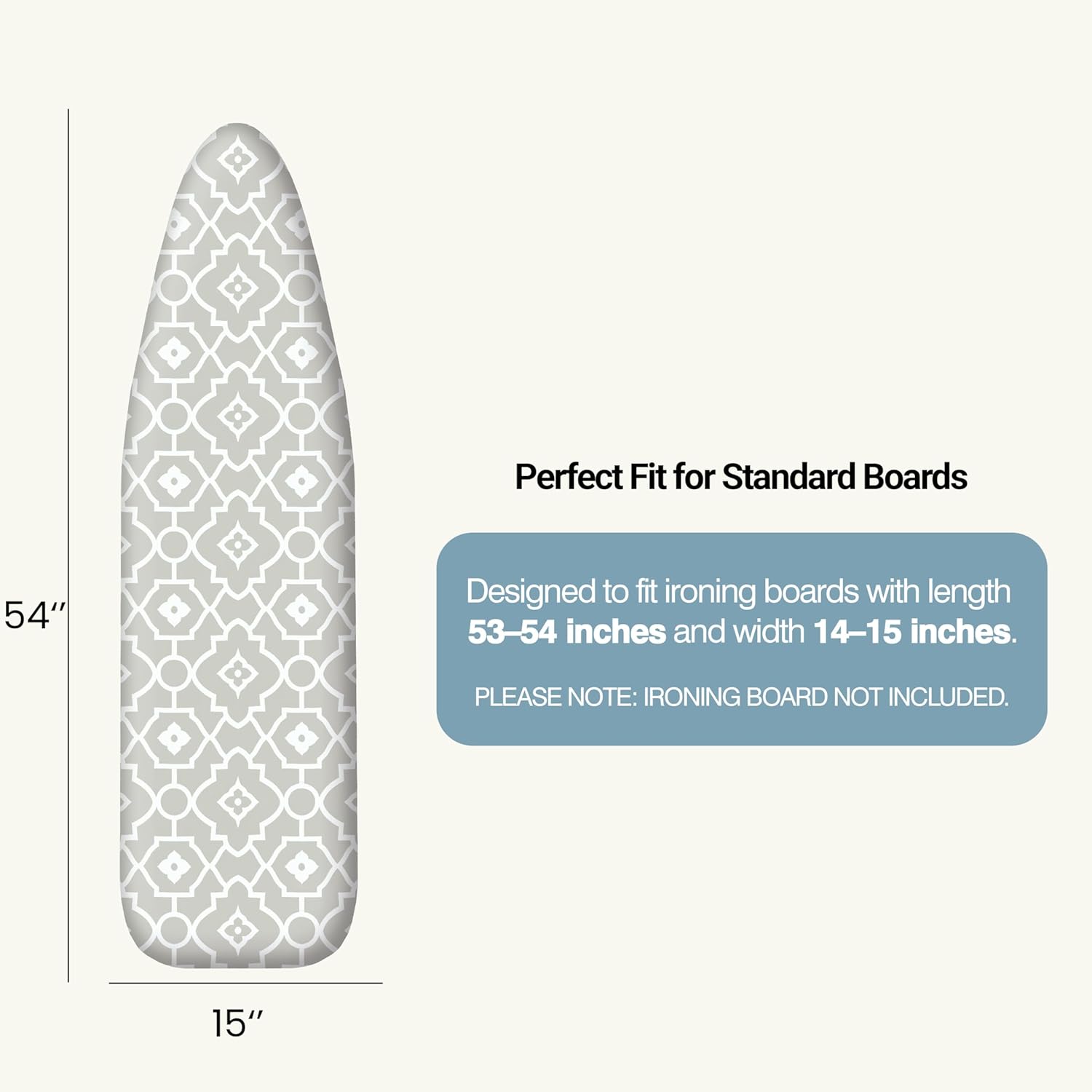 Thumbnail 1 de UniSimp Ironing Board Cover and Pad 15"x54" – Extra Thick Natural Cotton, Non-Slip, Heat-Resistant