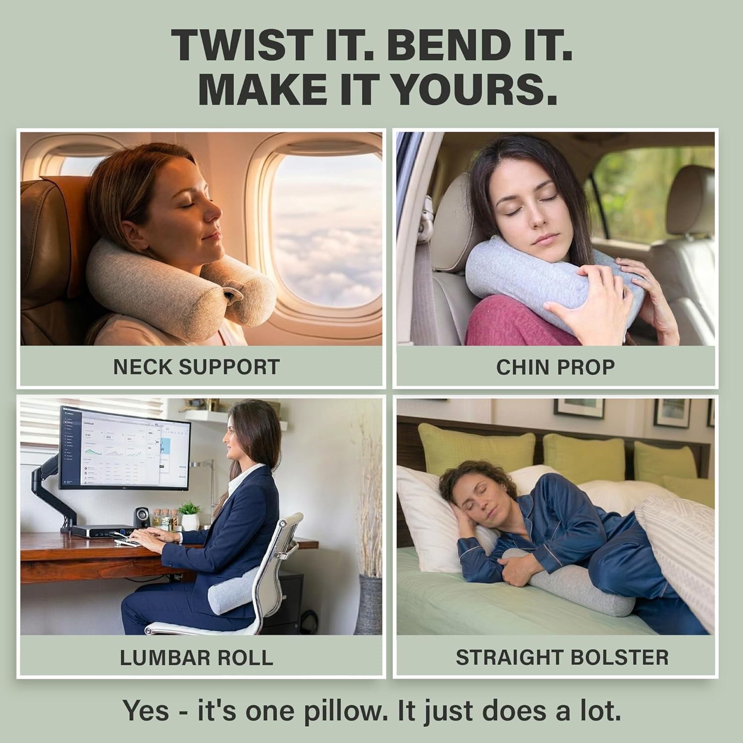Thumbnail 2 de Dot&Dot Twist Memory Foam Travel Pillow for Airplanes
