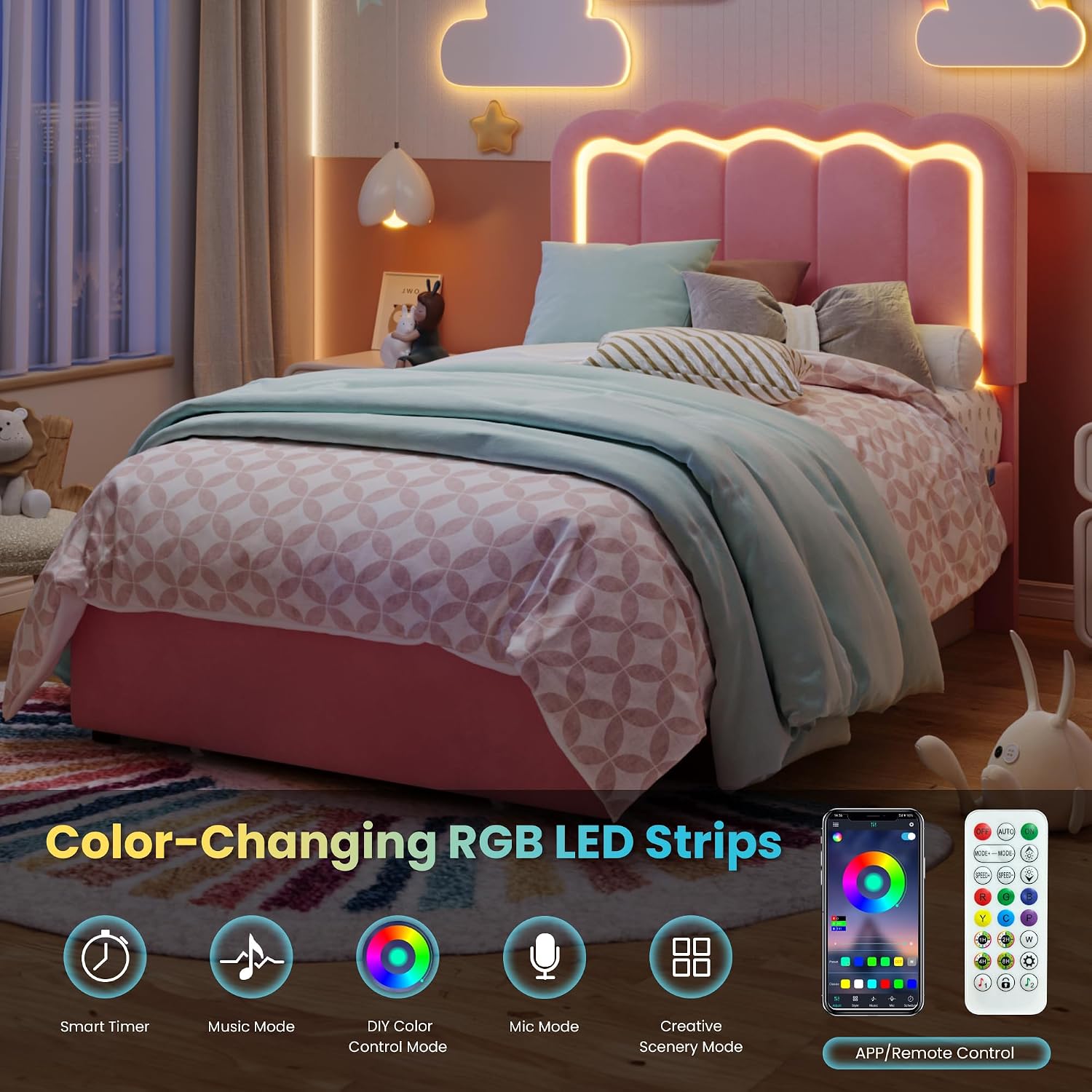 Detalle de SHA CERLIN Twin Bed Frame