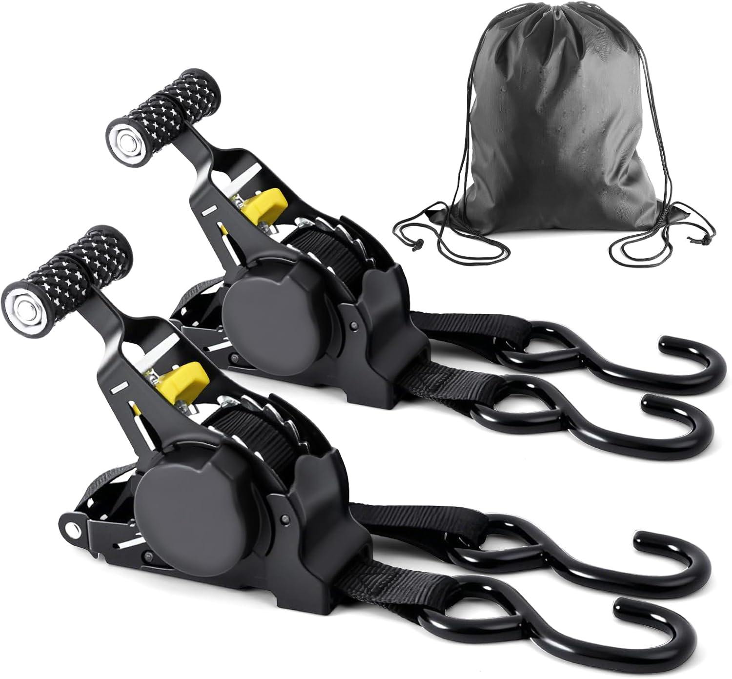 Vsshe Ratschengurte 2,5 cm x 3,3 m – selbstrückprallende Gurte, 680 kg Tragkraft (2er-Pack)