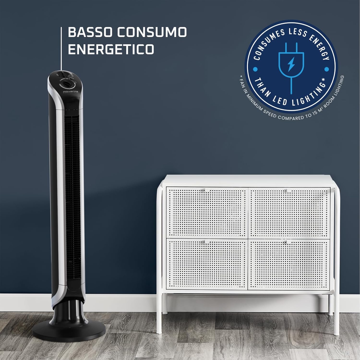 Detalle de Rowenta Eole Infinite: ventilatore a torre potente e silenzioso, 180° di oscillazione