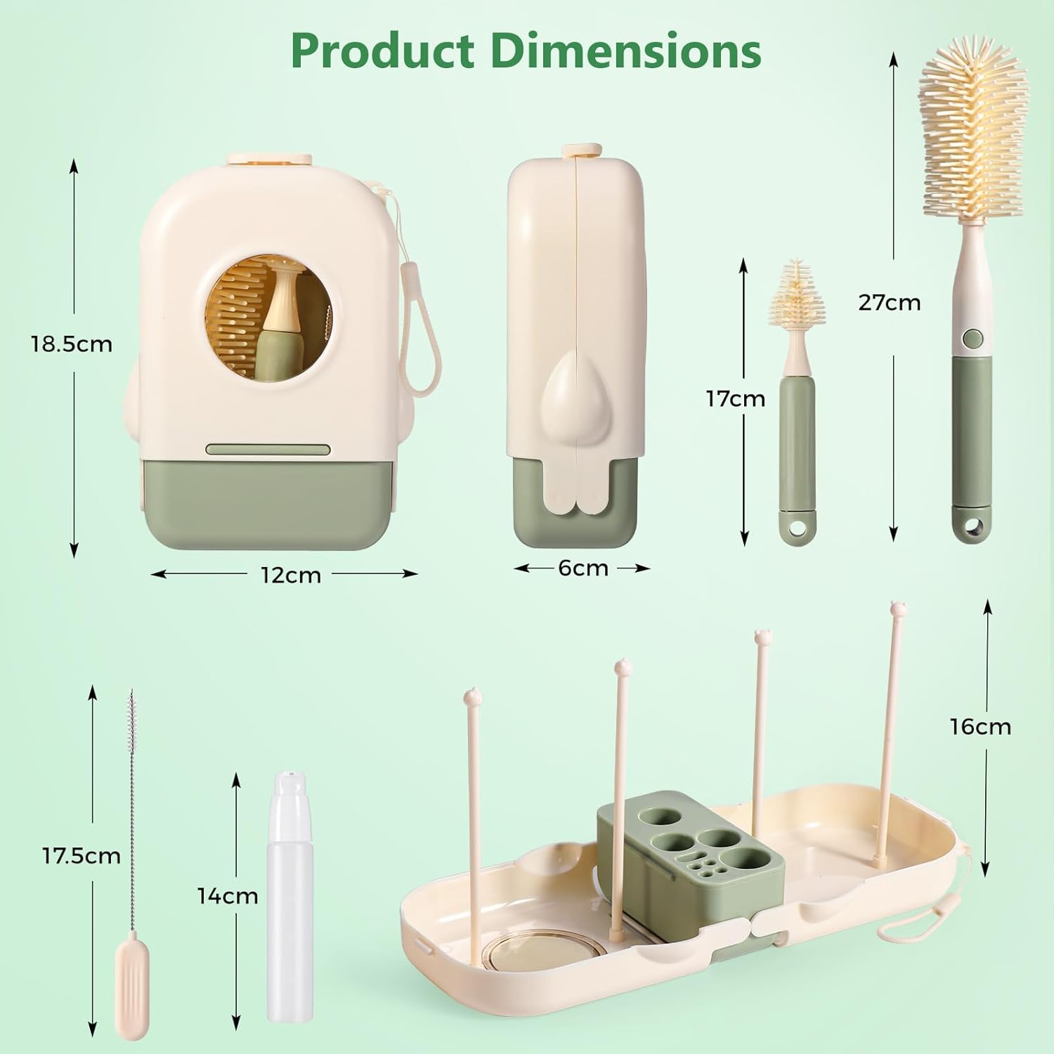 Thumbnail 6 de Diboniur 7 en 1 Goupillon Biberon en Silicone – Kit complet pour un nettoyage en profondeur