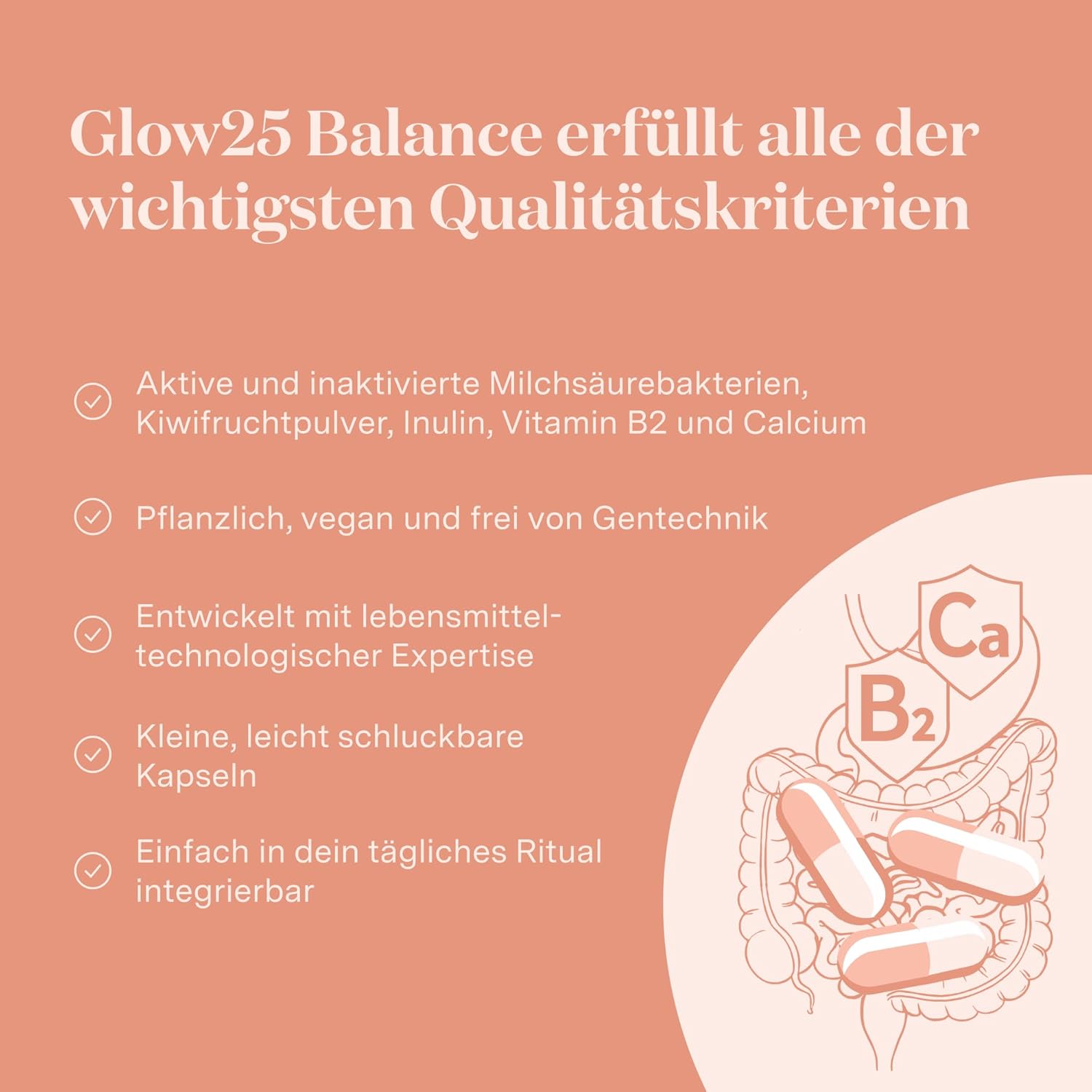Thumbnail 1 de Glow25® Balance – 30 Portionen pflanzliche Tribiotika-Formel mit Milchsäurebakterien, Kiwifruchtpulver, Inulin, Calcium & Vitamin B2