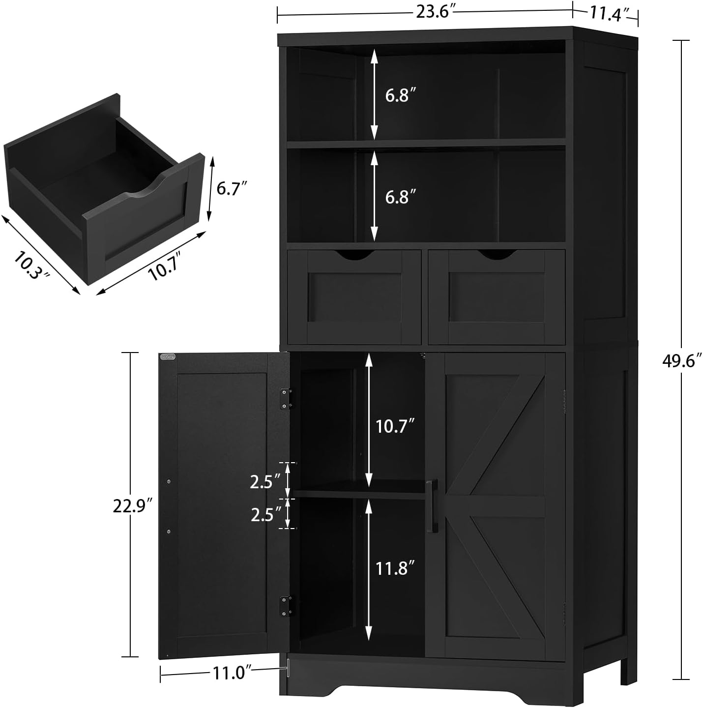 Thumbnail 2 de TEENFON Storage Cabinet, 49.6-Inch Tall