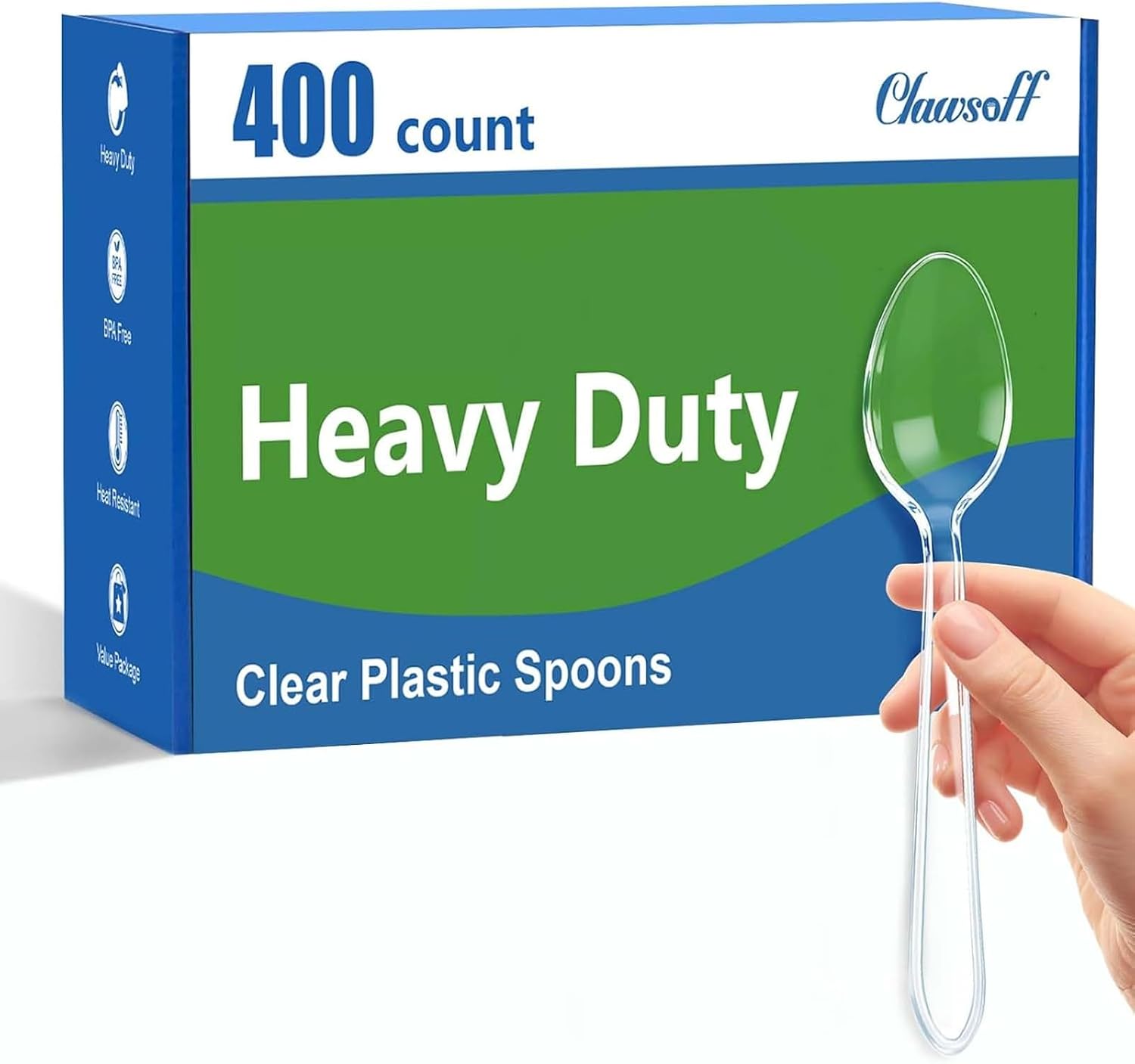 Detalle de Clawsoff Disposable Plastic Spoons, 400 Count
