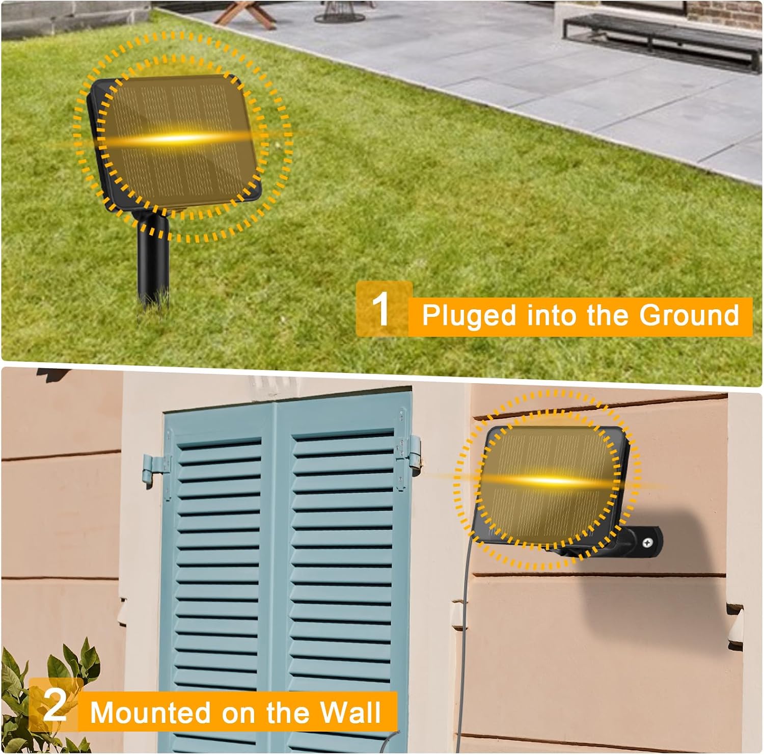Detalle de Gcstnn Solar String Lights Outdoor, 12M 120 LED – Warm White, 8 Modes, IP65