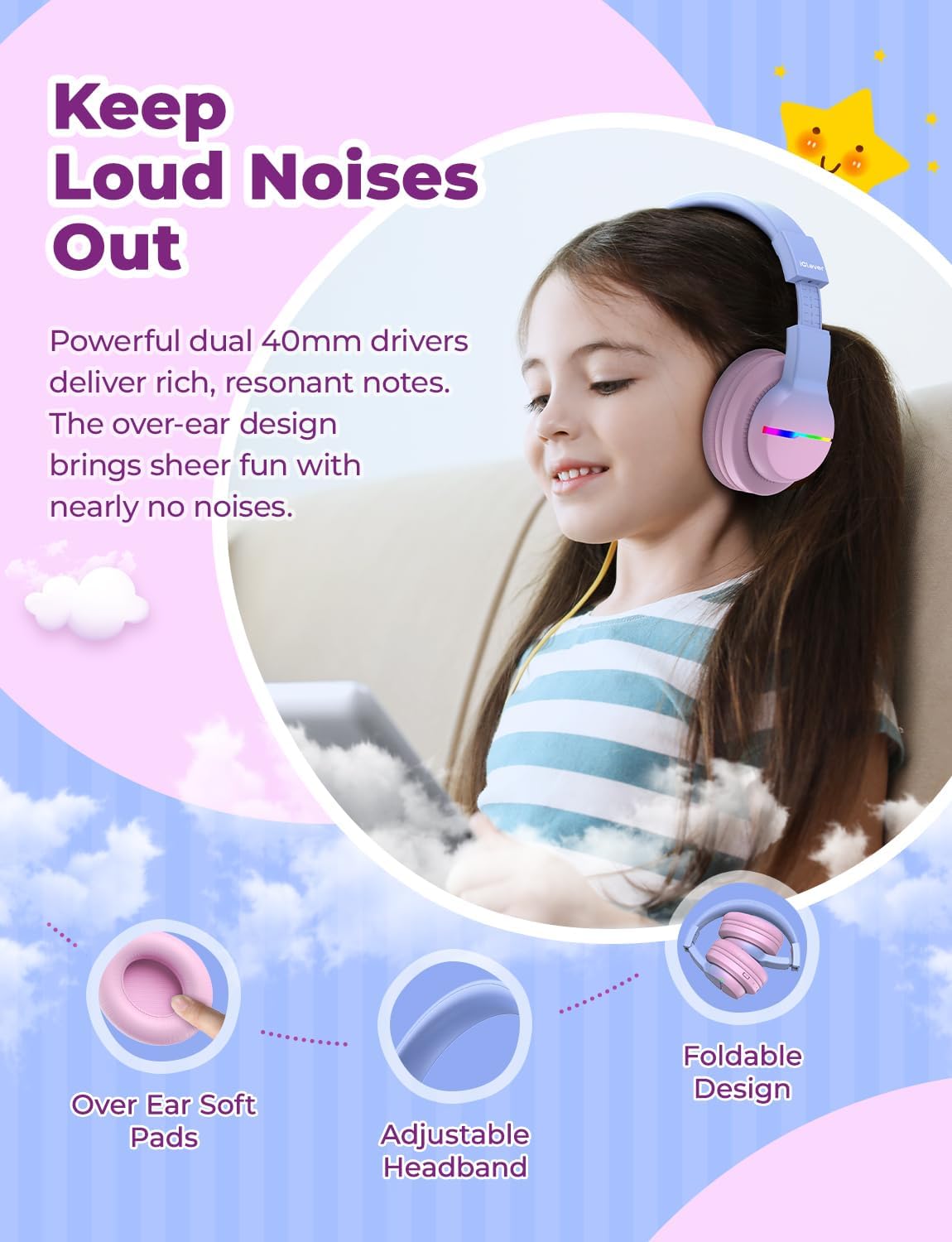 Thumbnail 5 de iClever BTH12 Kids Headphones 85H