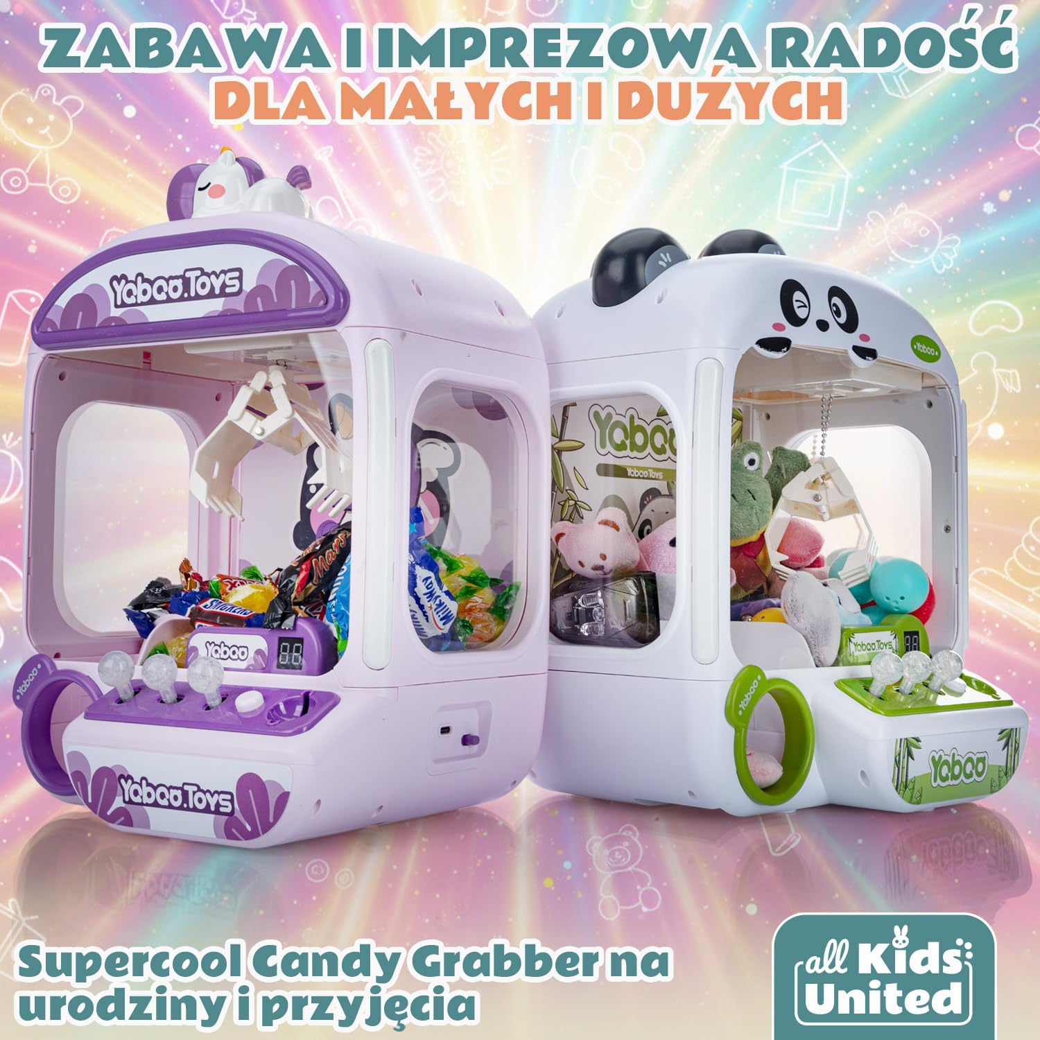Thumbnail 1 de GOODS+GADGETS automat z chwytakiem dla dzieci, jednorożec, 10 pluszaków