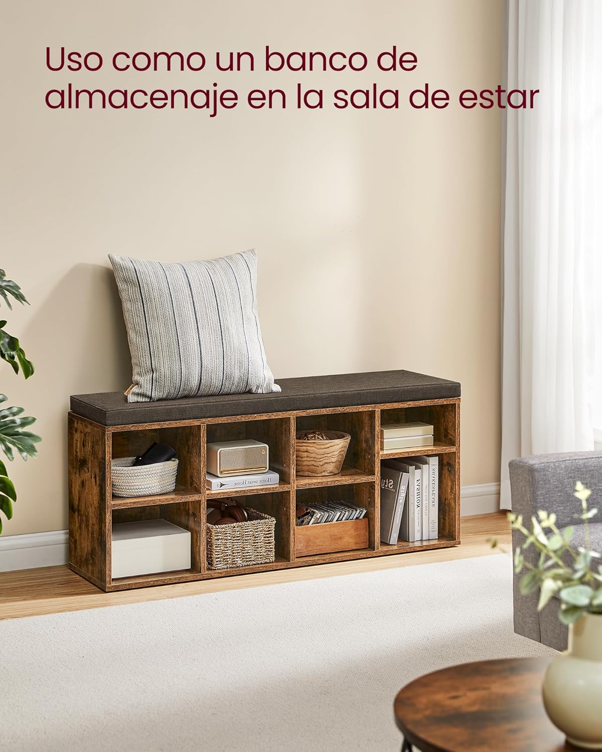 Thumbnail 6 de VASAGLE Banco Zapatero con 8 Compartimentos - Asiento Acolchado
