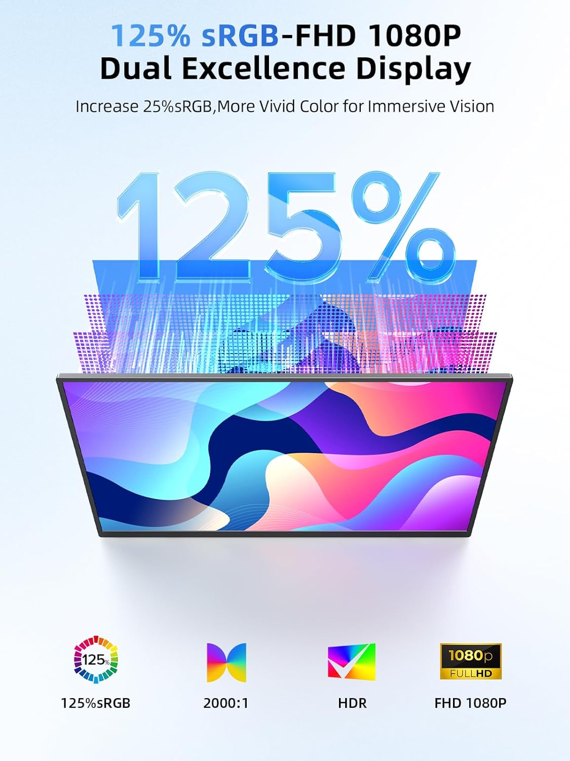 Thumbnail 2 de UPERFECT Portable Monitor Touchscreen 15,6 Zoll (10-Punkt, FHD, 125% sRGB) mit Mini-HDMI & USB-C