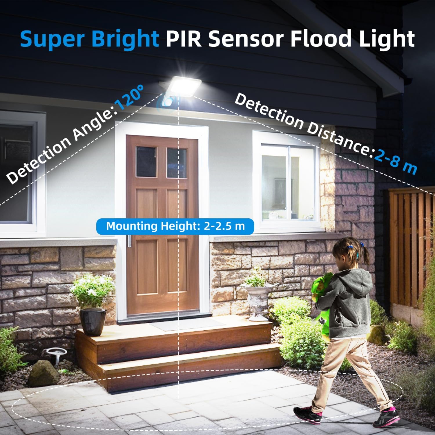 Thumbnail 1 de Aigostar faretto LED da esterno 30W con sensore di movimento PIR (2 pezzi) IP65, bianco freddo 6500K