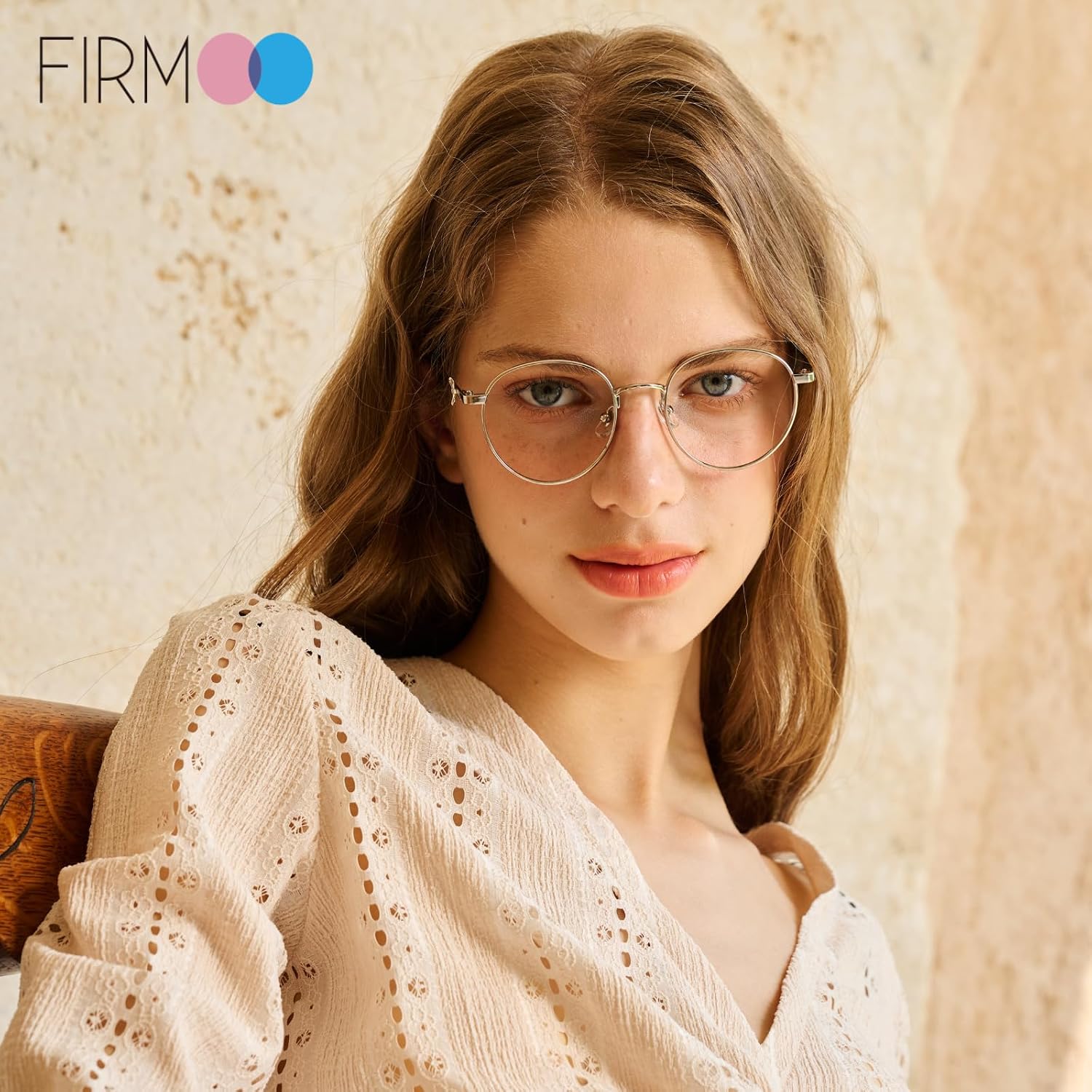 Thumbnail 1 de Firmoo Blue Light Blocking Glasses for Women, Retro Round Metal Frame – UV400, Bow165