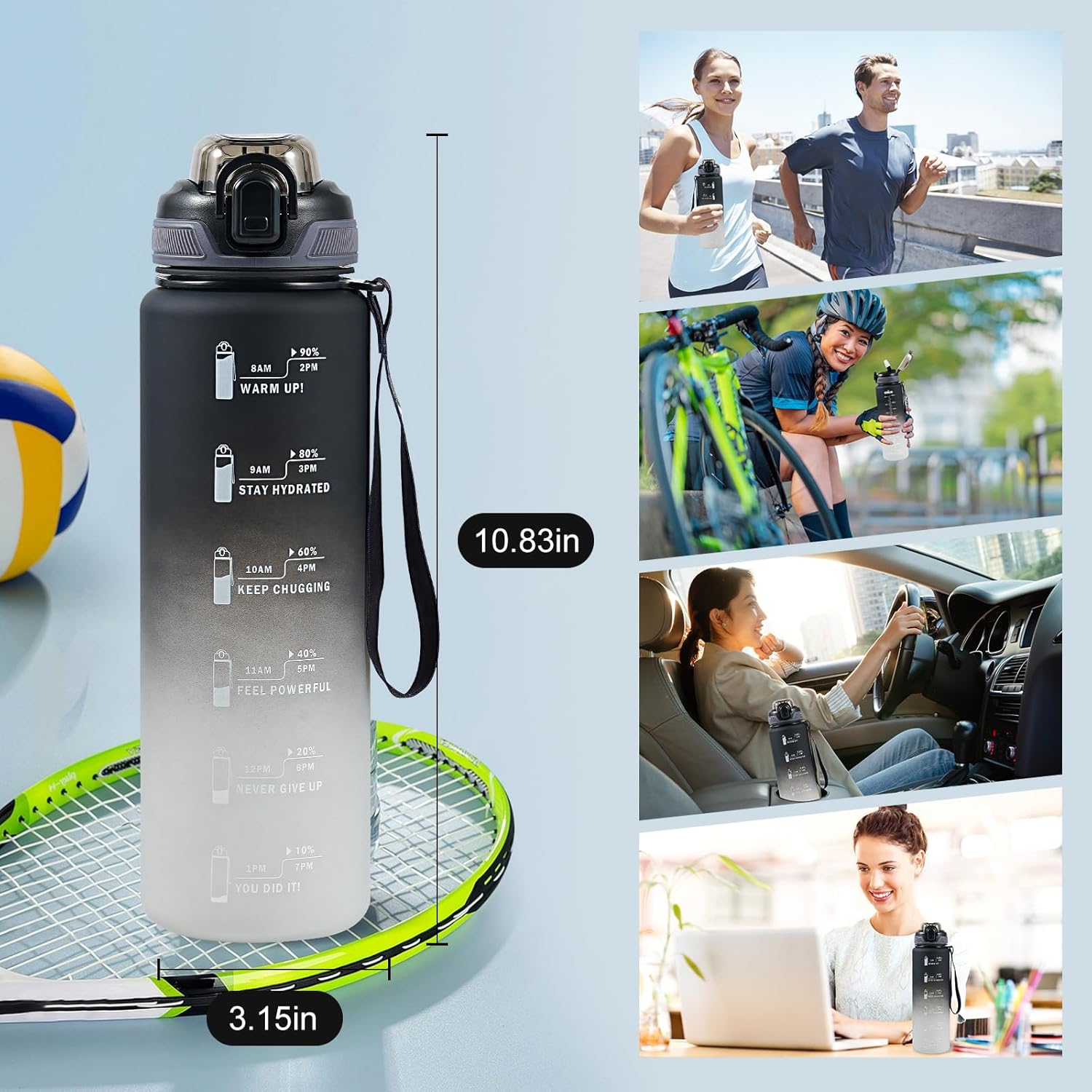 Thumbnail 4 de SEASEVEN 1L water bottle with straw 🚰