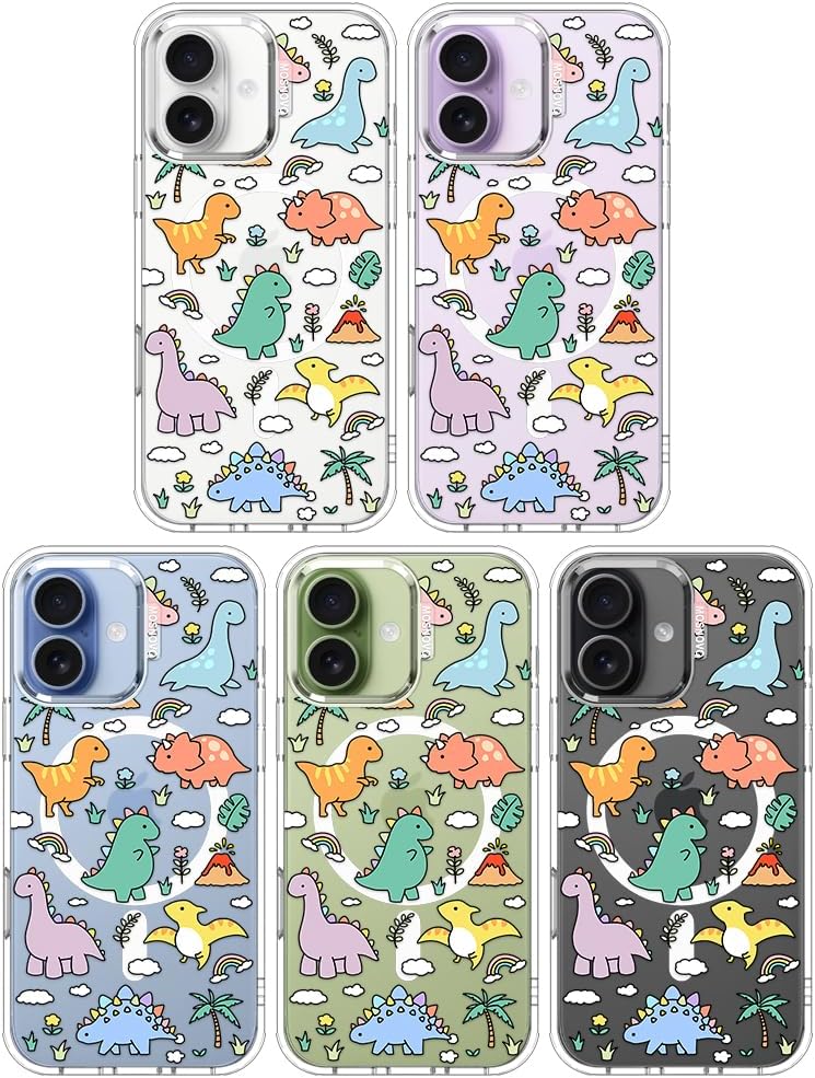 Thumbnail 2 de MOSNOVO for iPhone 17 Case with Magsafe – Clear Dinosaurs Land Design