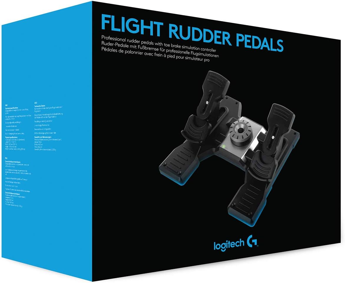 Thumbnail 6 de Logitech G Saitek PRO Flight Rudder: pedaliera per timone di volo con frenata a pedale, manopola di tensione e USB (PC) – Nero