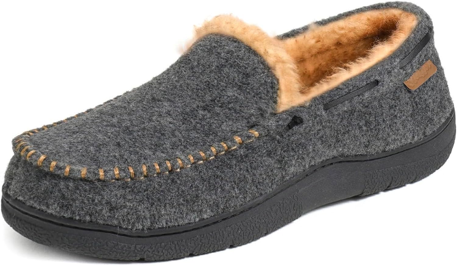 Detalle de Zigzagger Loafer Men's Moccasin Slippers, Plush Lining and Rubber Sole