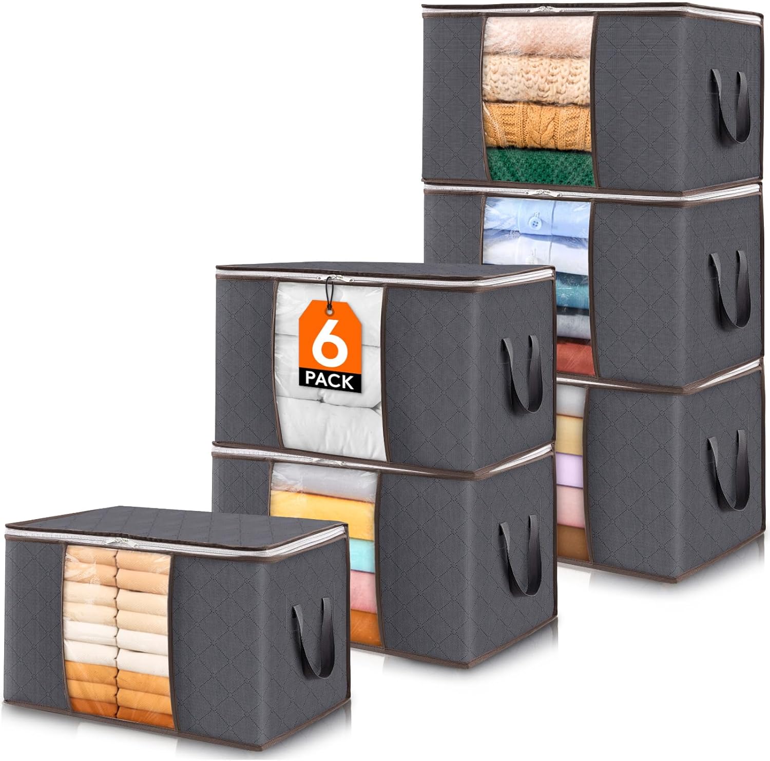 Detalle de Lifewit 6-Pack Foldable Storage Bins for Bedding