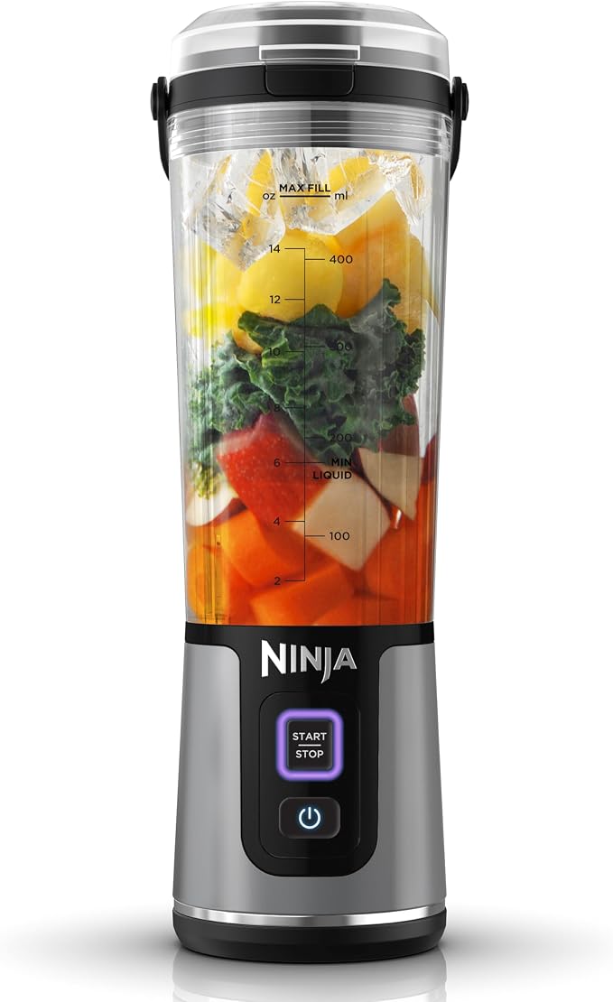 Detalle de Ninja Blast Batidora portátil BC151EUBK 530 ml y tapa antigoteo