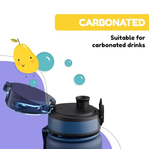 Thumbnail 4 de schmatzfatz Trinkflasche Kinder 500ml – Auslaufsicher, BPA-frei, 1-Klick-Verschluss, Tritan, Navy Space