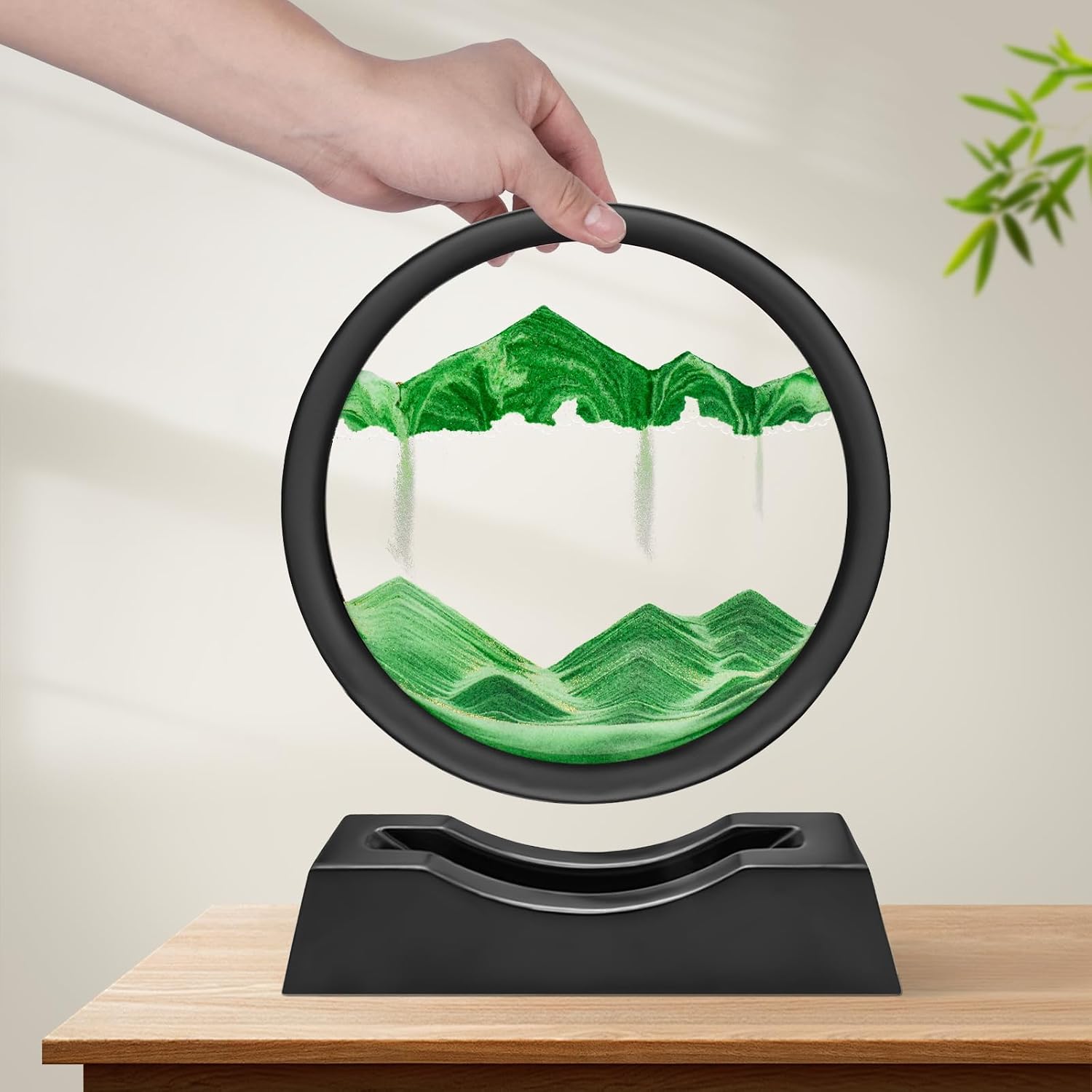 Detalle de Wai Danie Pittura di Sabbia che Scorre Quadro Sabbia Movimento 3D Hourglass Deep Sea Sandscape da 7”
