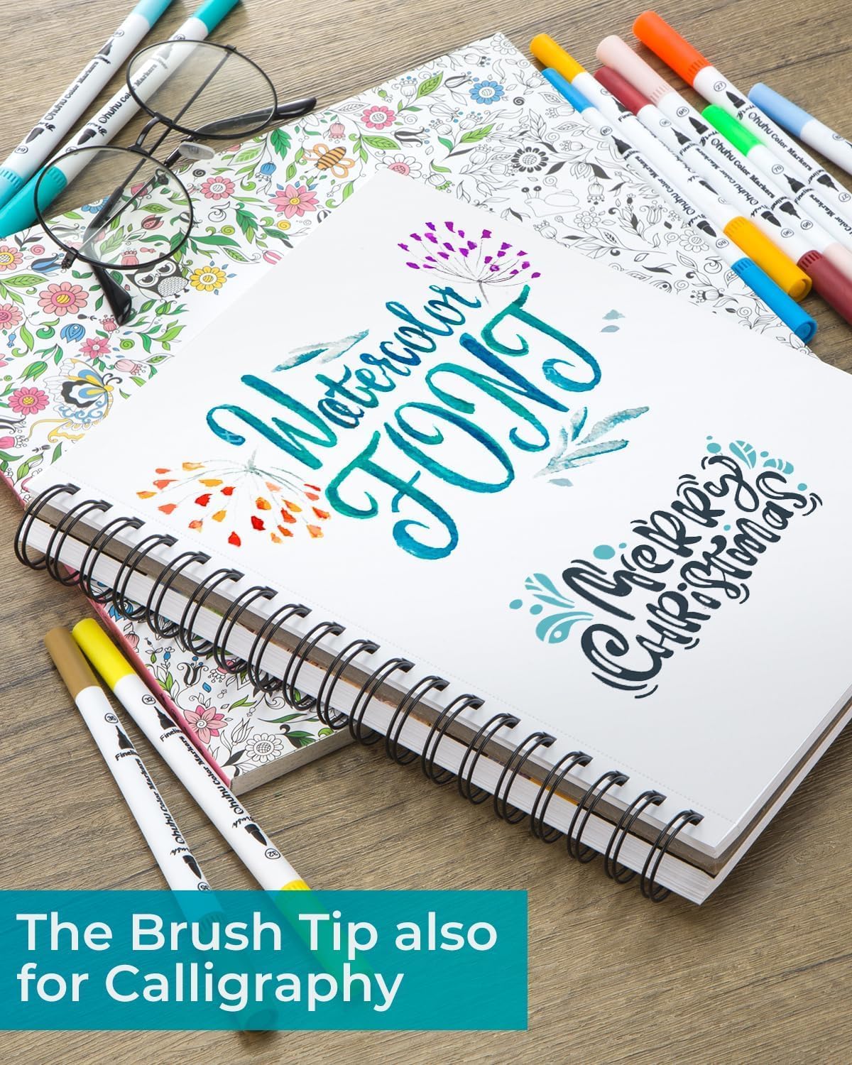Detalle 2 de Ohuhu 160 Farben Filzstifte Dual Brush Pen Set (Pinsel & Fineliner, Doppelspitze)