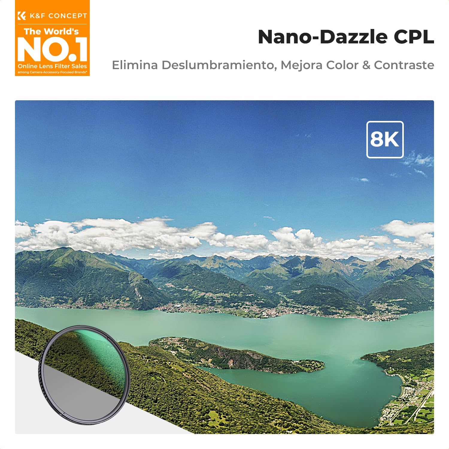 Thumbnail 1 de K&F CONCEPT Nano-D CPL 49mm Polarizador