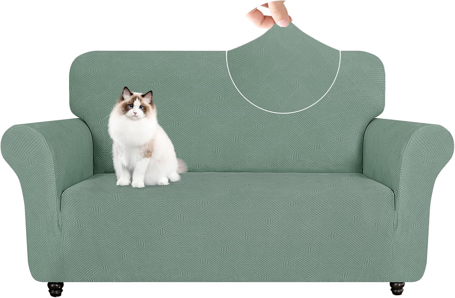 Detalle de YSTELLAA Funda Sillón 1 Plaza Elasticas Verde Claro