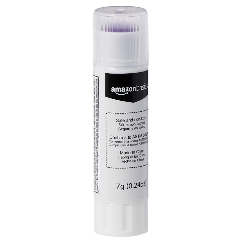 Detalle de Amazon Basics Purple Washable School Glue Sticks (30-Pack) — Dries Clear
