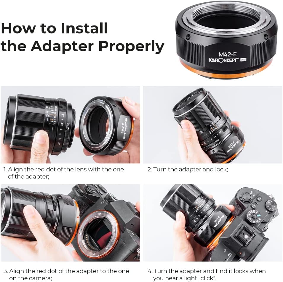Thumbnail 5 de K&F CONCEPT M10105 M42‑NEX Adapter für Sony NEX