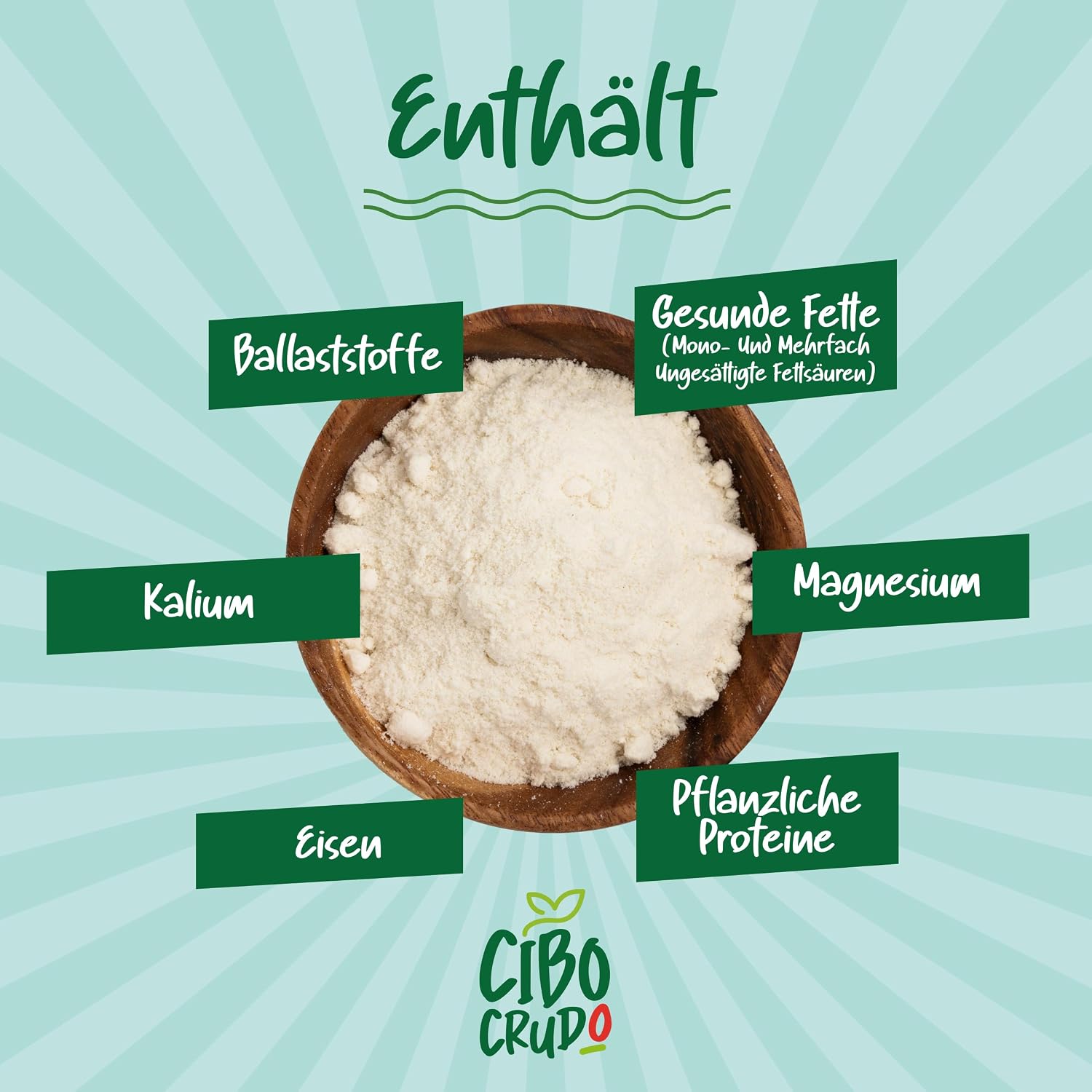 Detalle de Kokosmehl Bio Low Carb für Keto – 500 g