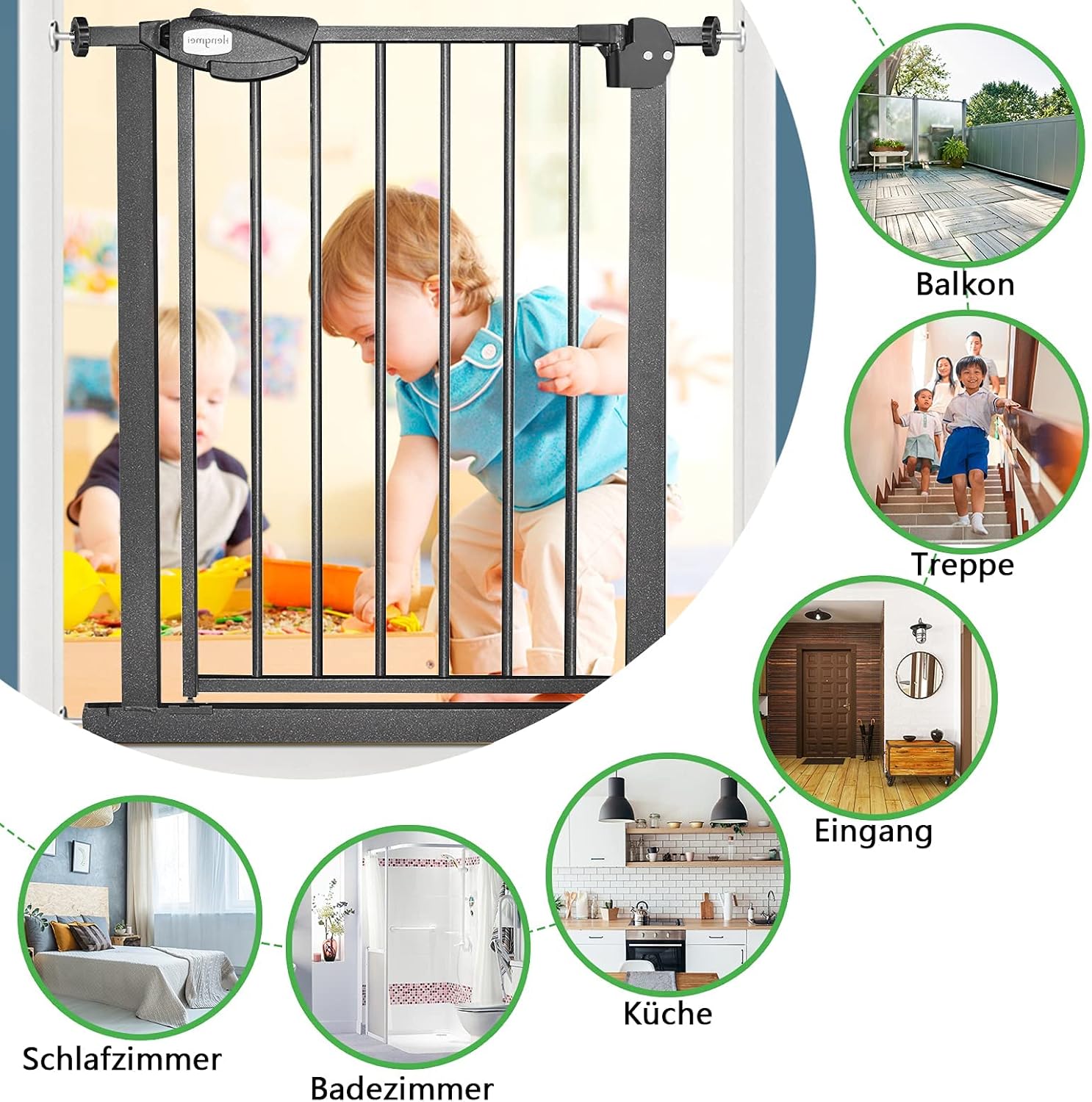 Detalle 2 de YRHome Türschutzgitter 75-85 cm 🔒