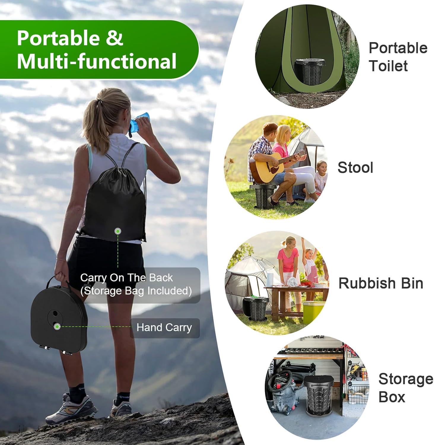 Thumbnail 5 de imodomio Folding Camping Toilet 180 kg capacity 🚽