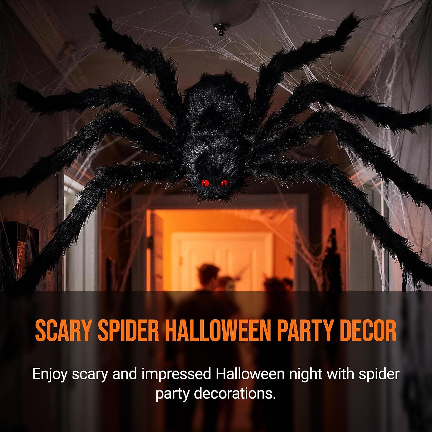 Detalle 2 de Nirohee 5MZZ000410 Halloween Spider Decorations, 6-Pack with Bendable Legs