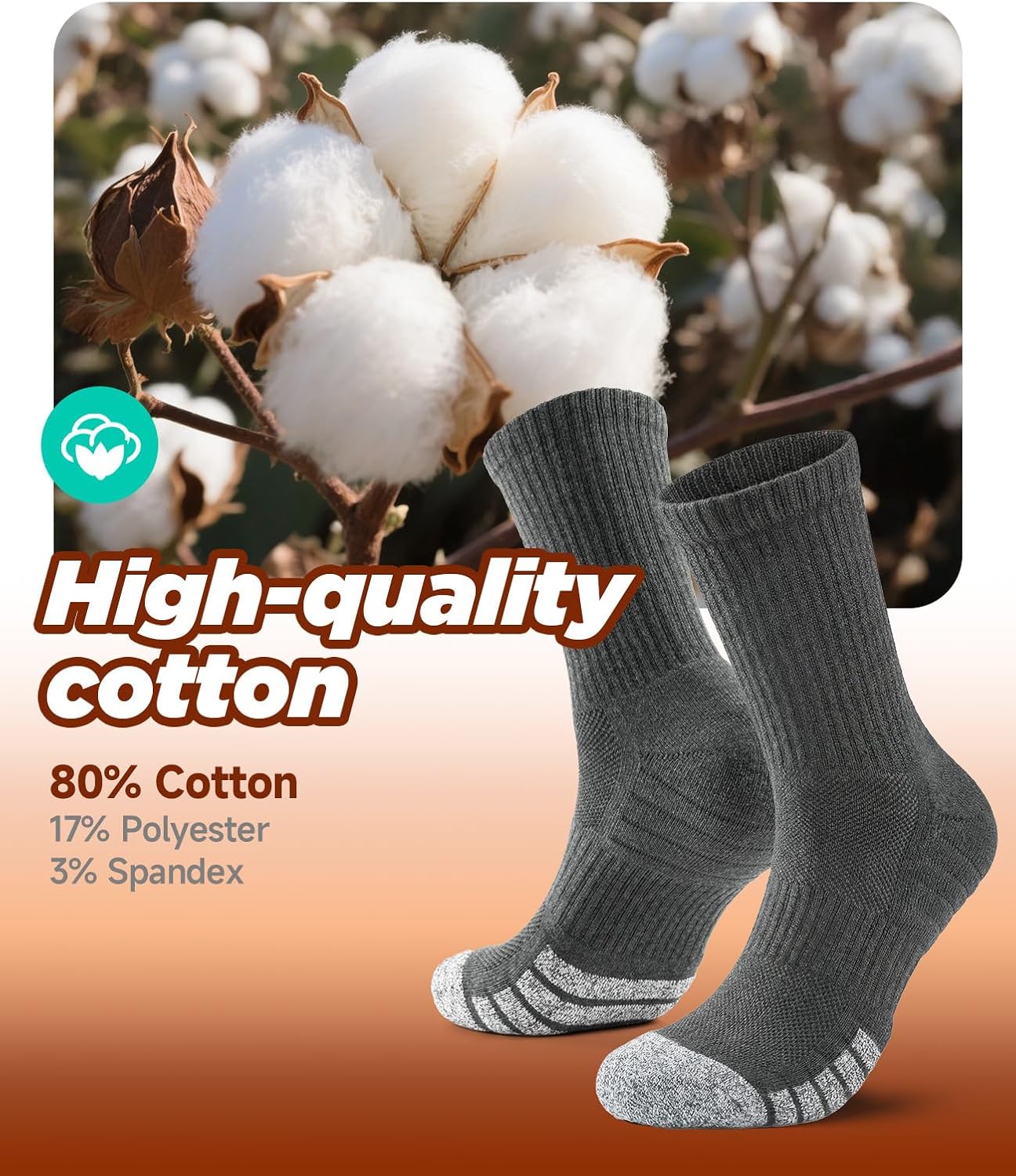 Thumbnail 4 de PULlOU Hiking Socks (Men’s & Women’s) – Breathable cushioned trek, sports and running socks, 35–38 & 47–50