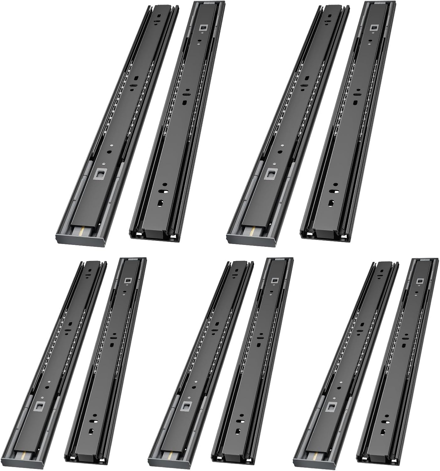 AOLISHENG 5 Pairs Soft Close Drawer Runners (550mm, side mount, ball bearing, 45kg) – kitchen cabinet replacement