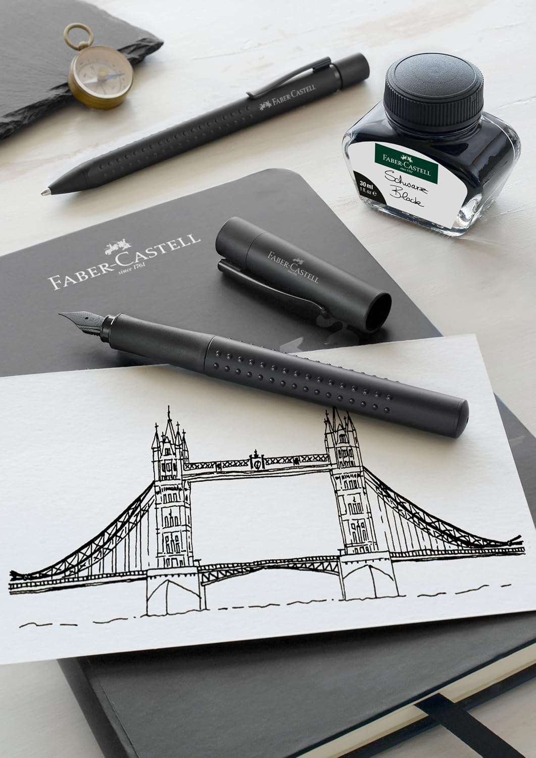 Thumbnail 6 de Faber-Castell Set Stilo Sfera Grip Edition All Black: regalo elegante in astuccio metallico