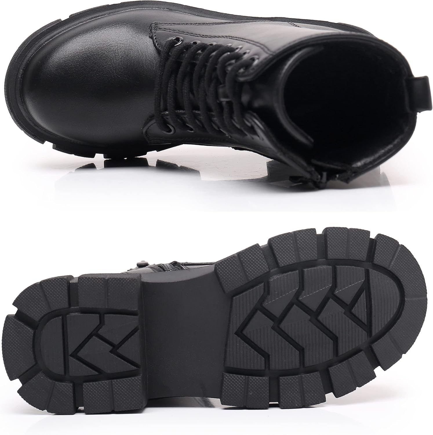 Detalle 1 de Apakowa Girls' Combat Boots with Side Zipper