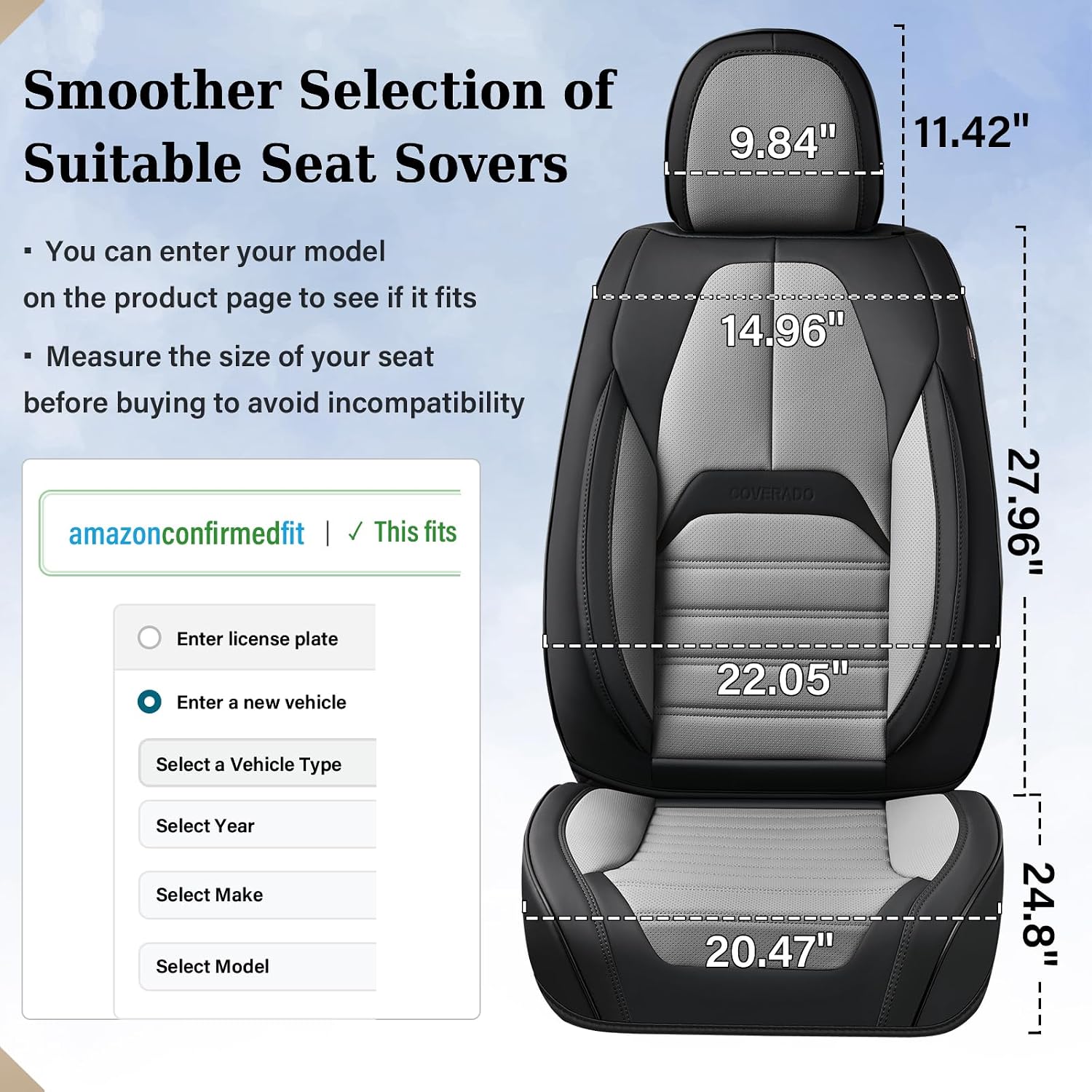 Detalle de Coverado Car Seat Covers Nappa Leather