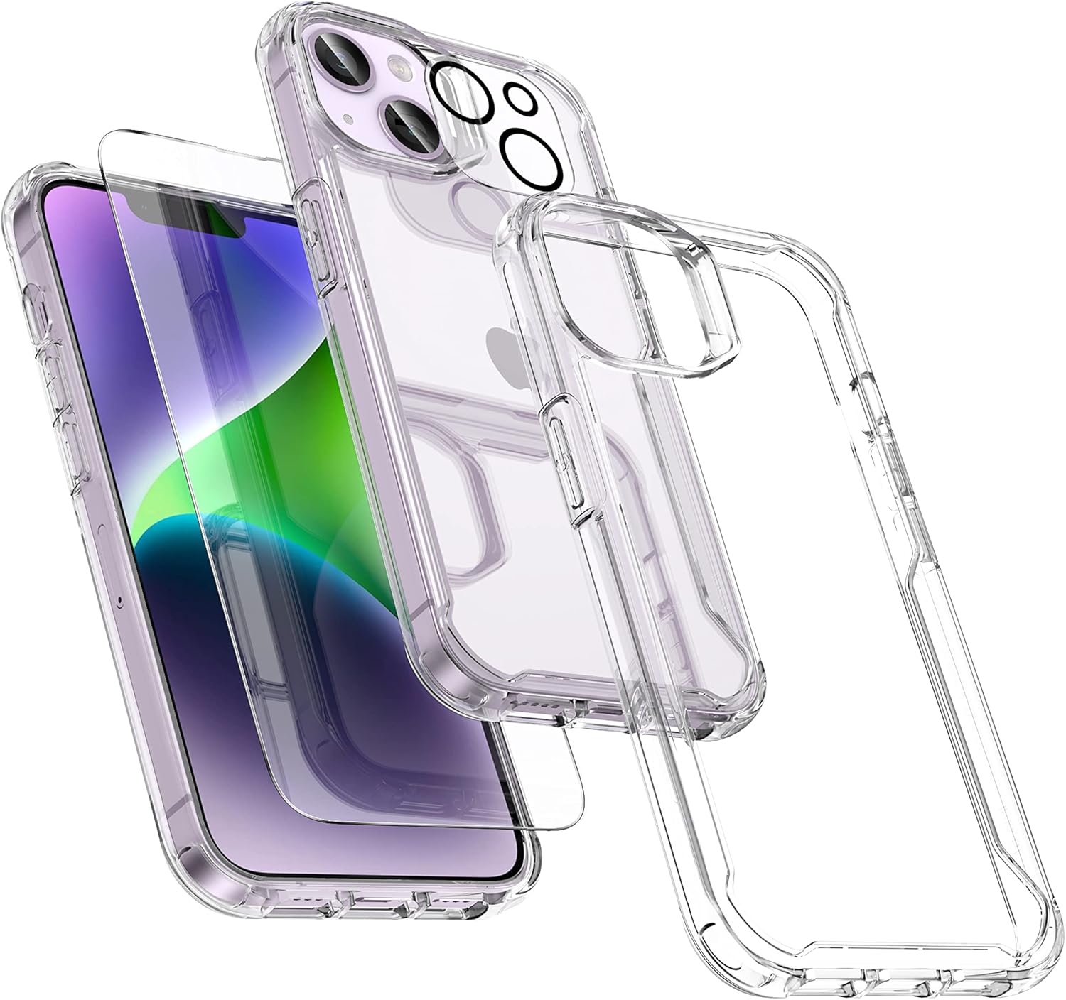 Thumbnail 6 de ORETECH Hülle für iPhone 14 Plus – Transparent, stoßfest mit 2 Displayschutzfolien und Kameraschutz