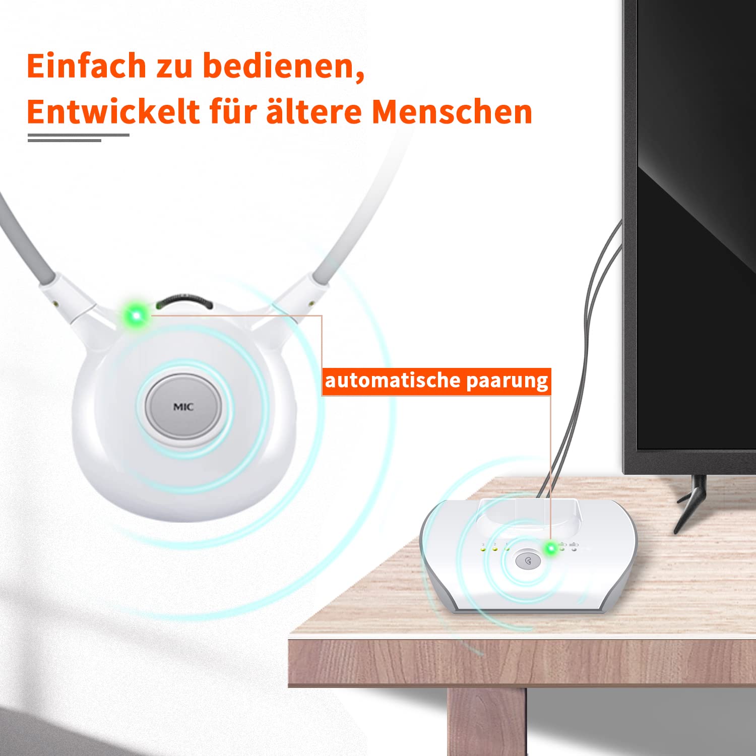 Detalle 2 de APH100 Funkkopfhörer 2,4 GHz für Fernseher