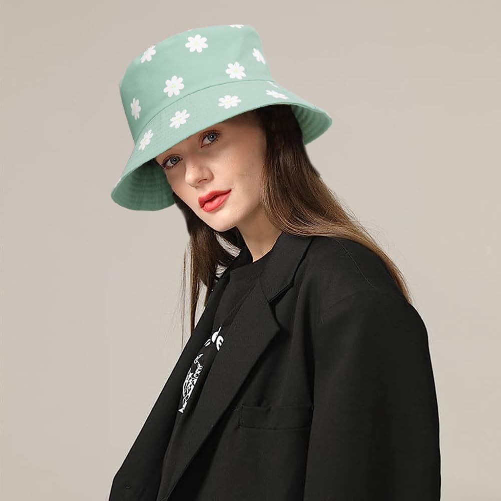 Thumbnail 1 de Malaxlx Damen Fischerhüte Sonnenhut Strandhut (faltbar, reversibel, Baumwolle) – Unisex Bucket Hat