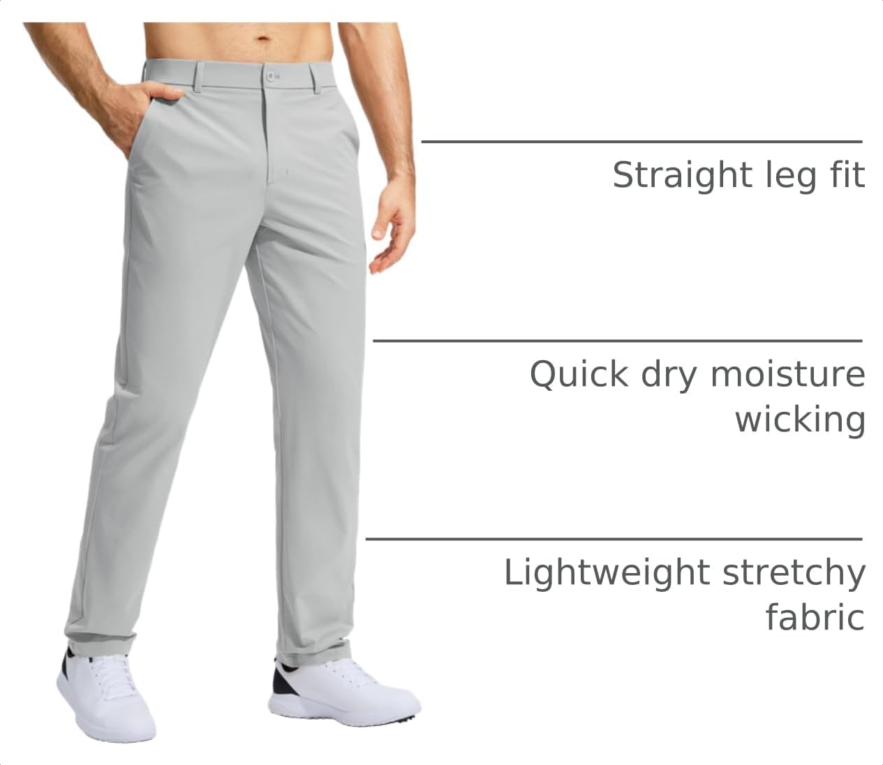 Detalle 2 de Pudolla Men’s Golf Pants Stretch Work Dress Comfy Pants (30/32/34" Inseam) with Pockets