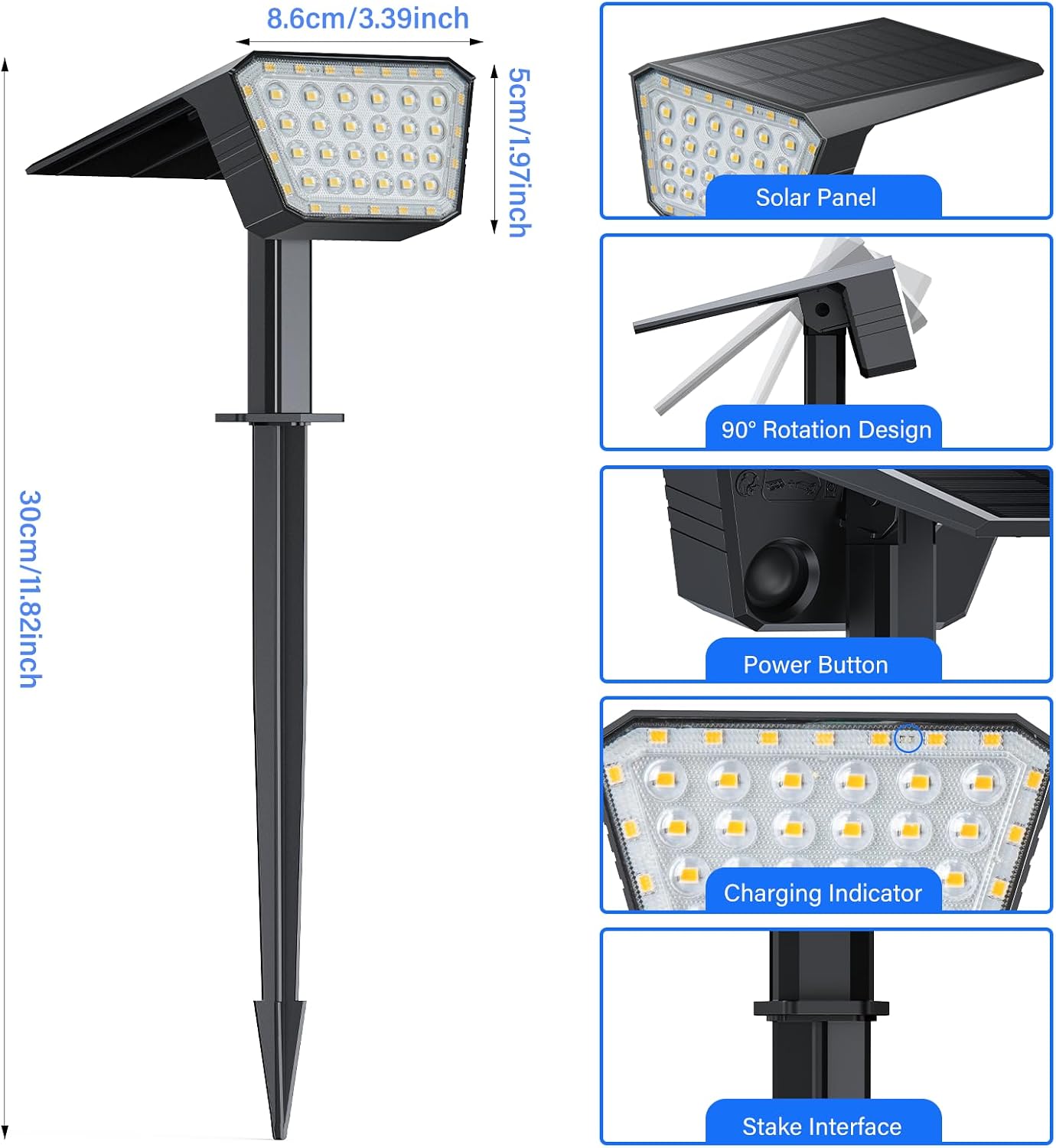 Thumbnail 5 de DEALGADGETS Solar Spotlights, 44 LEDs