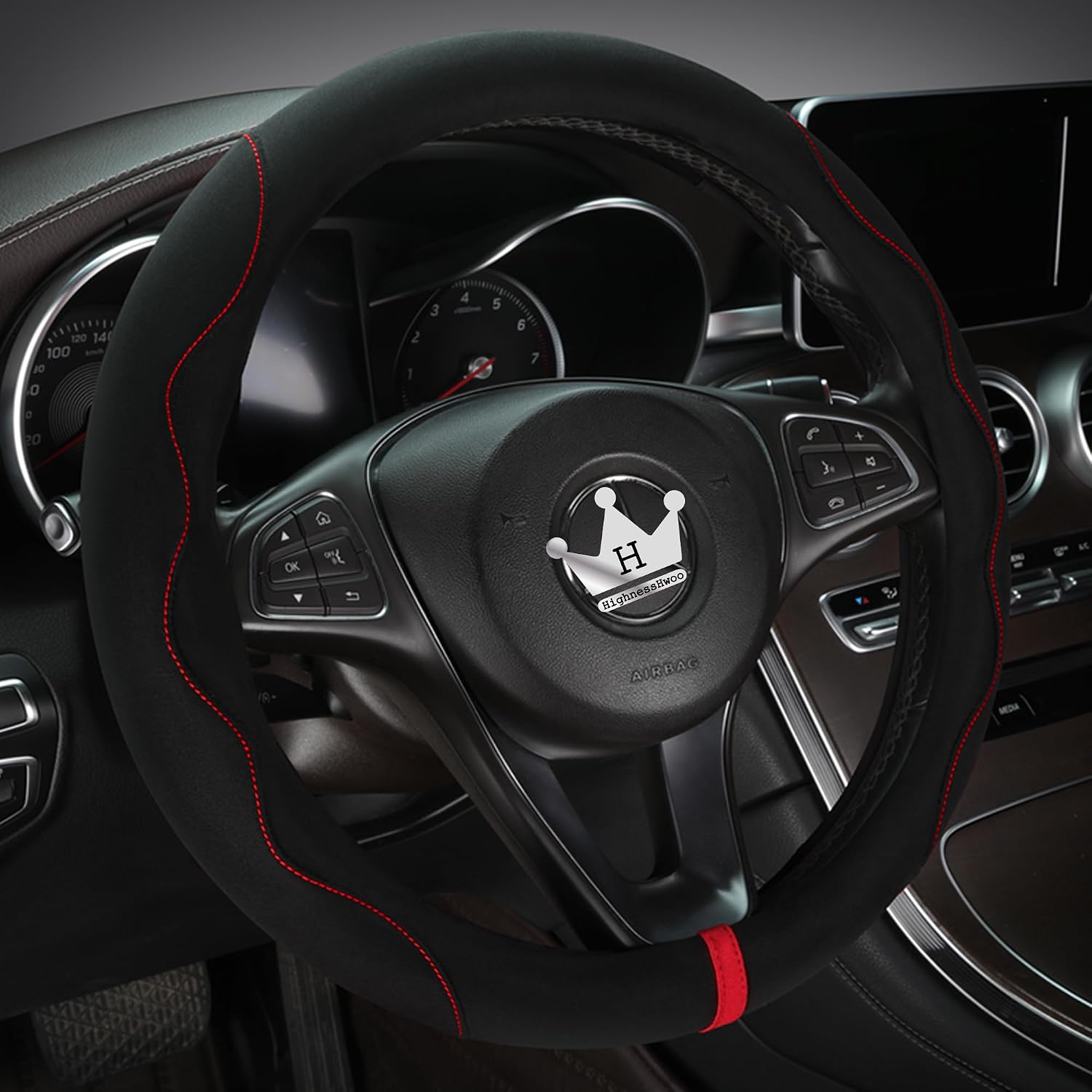 Detalle de HighnessHwoo steering wheel cover 37-38cm